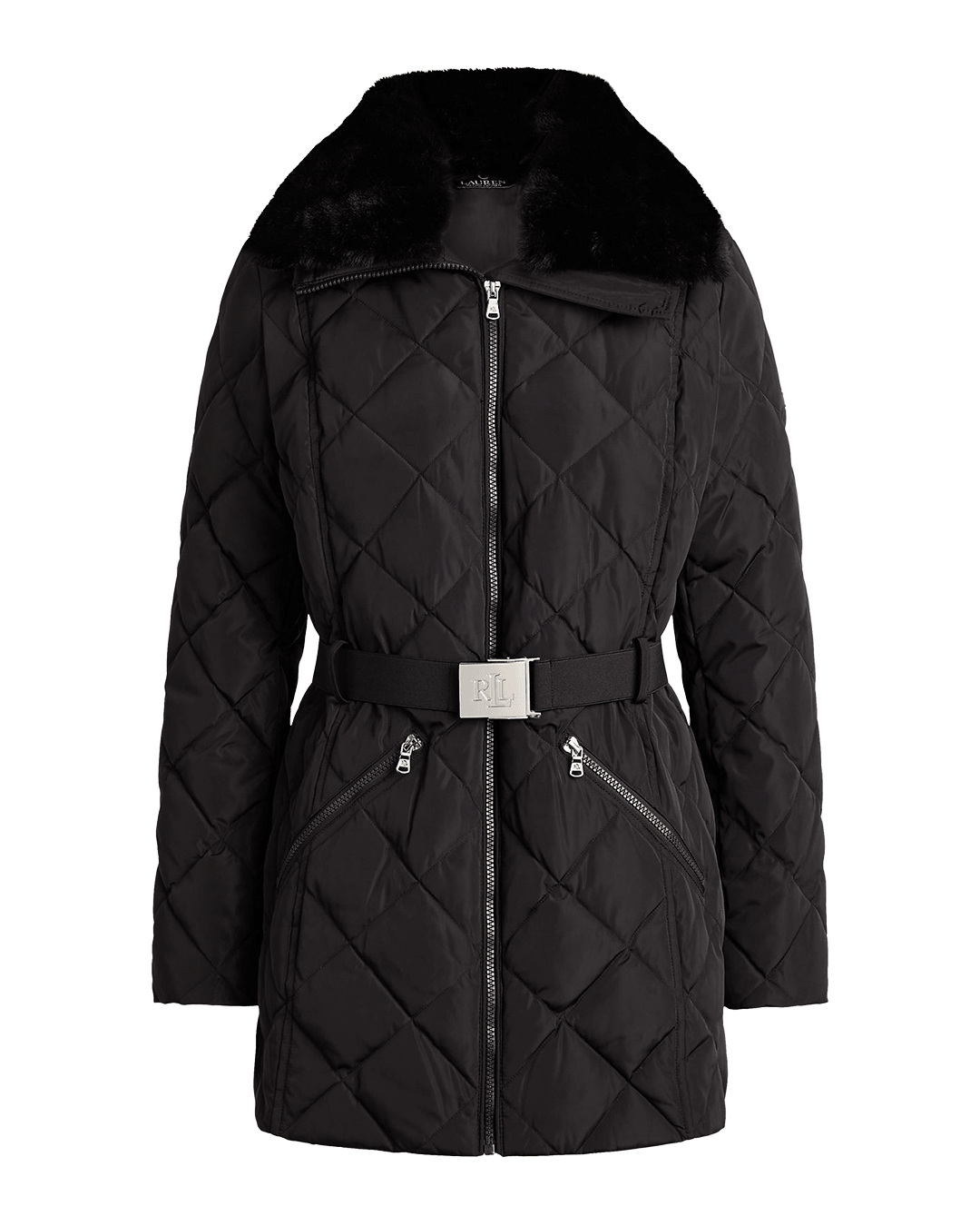 Lauren By Ralph Lauren Coats Lauren by Ralph Lauren Black Belted Down Insulated Coat