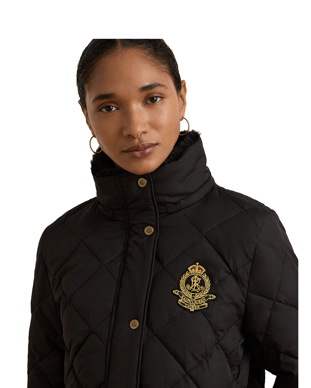 Lauren By Ralph Lauren Coats Lauren by Ralph Lauren Black Hooded Insulated Puffer Coat