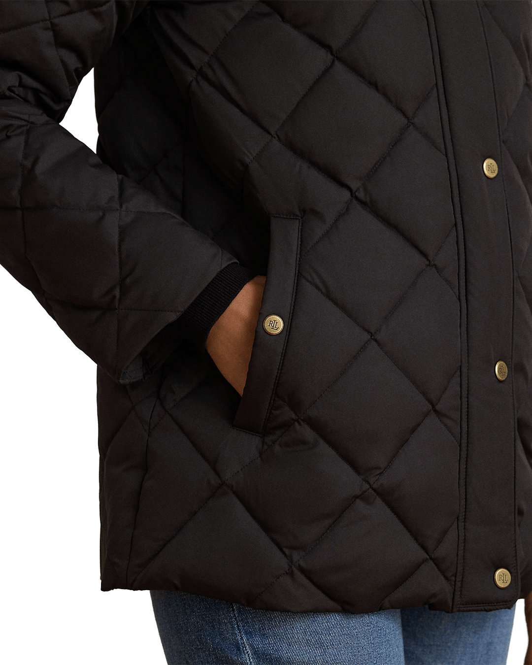 Lauren By Ralph Lauren Coats Lauren by Ralph Lauren Black Hooded Insulated Puffer Coat