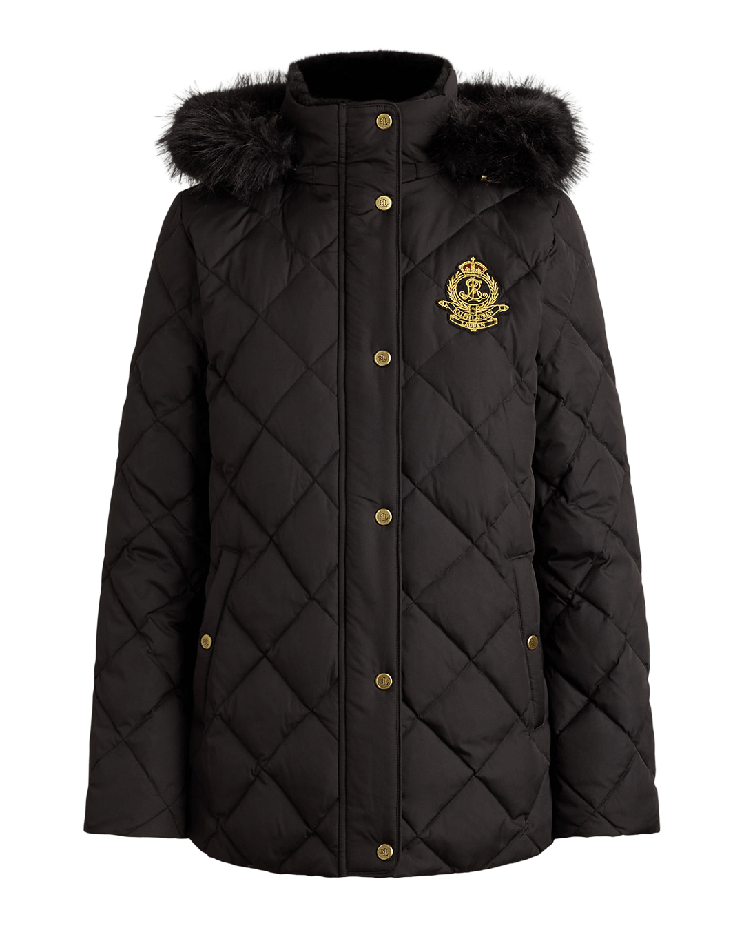 Lauren By Ralph Lauren Coats Lauren by Ralph Lauren Black Hooded Insulated Puffer Coat