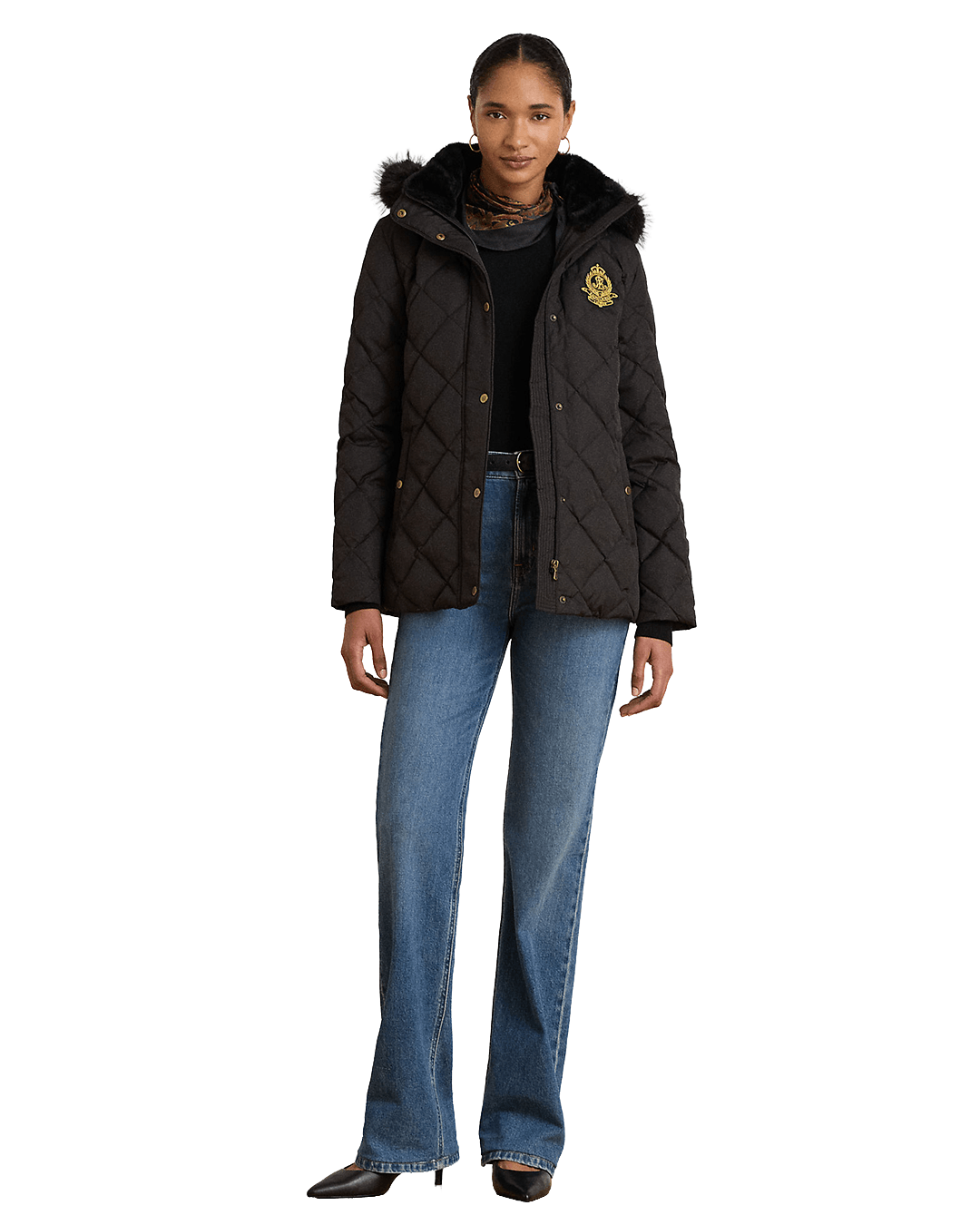 Lauren By Ralph Lauren Coats Lauren by Ralph Lauren Black Hooded Insulated Puffer Coat