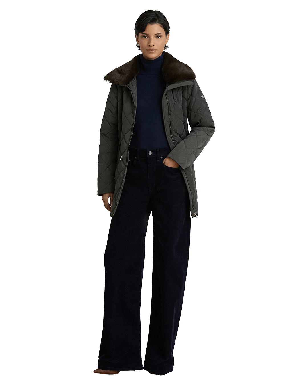 Lauren By Ralph Lauren Coats Lauren by Ralph Lauren Green Belted Down Insulated Coat
