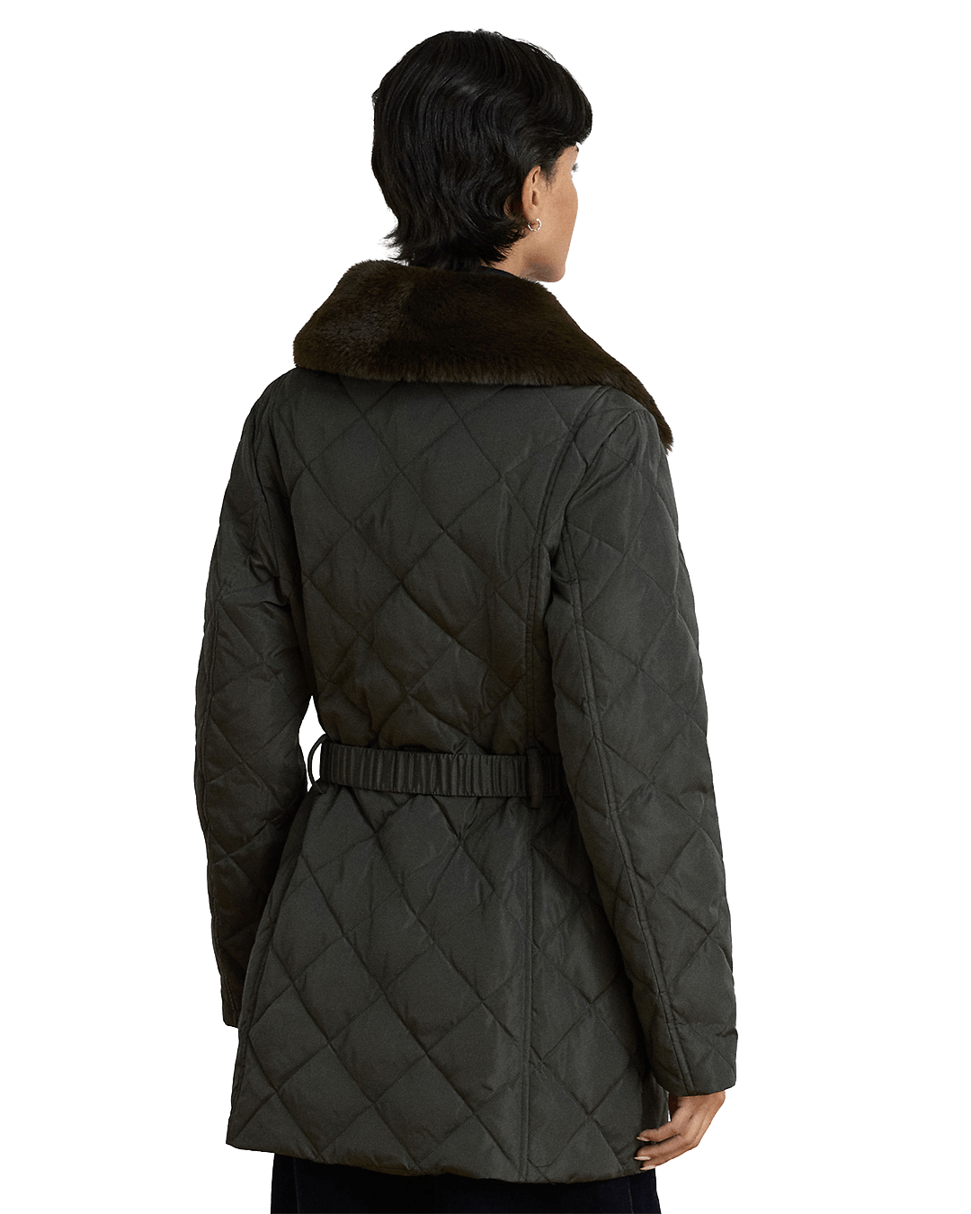 Lauren By Ralph Lauren Coats Lauren by Ralph Lauren Green Belted Down Insulated Coat