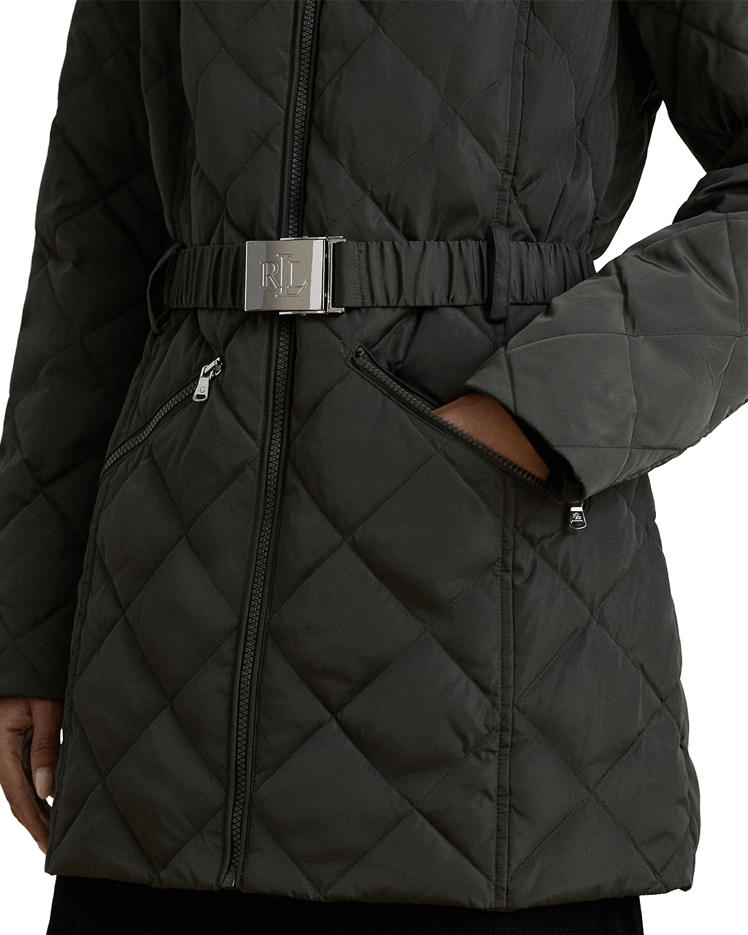 Lauren By Ralph Lauren Coats Lauren by Ralph Lauren Green Belted Down Insulated Coat