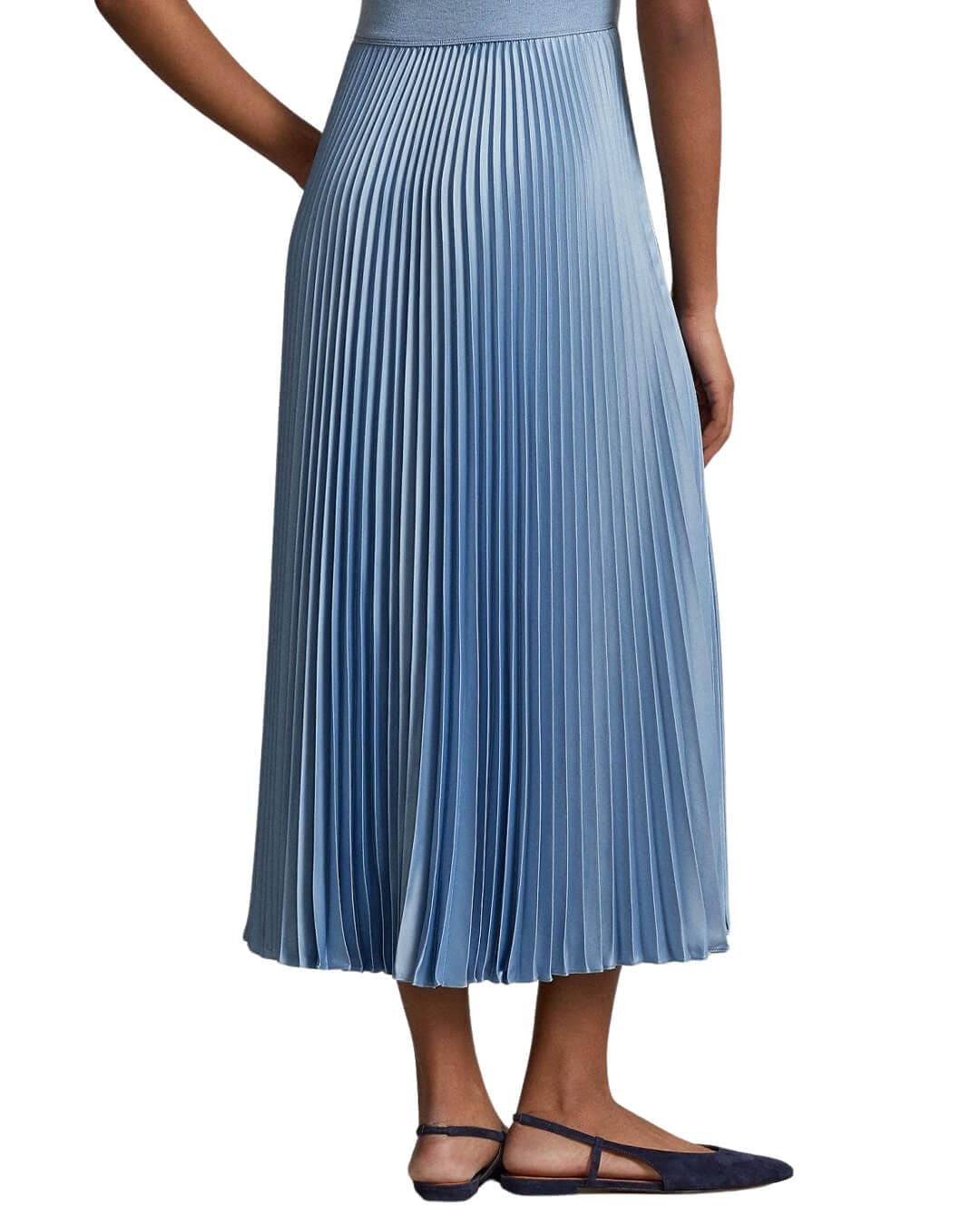 Lauren By Ralph Lauren Dresses Lauren By Ralph Lauren Blue Hybrid Sweater-Pleated Midi Dress