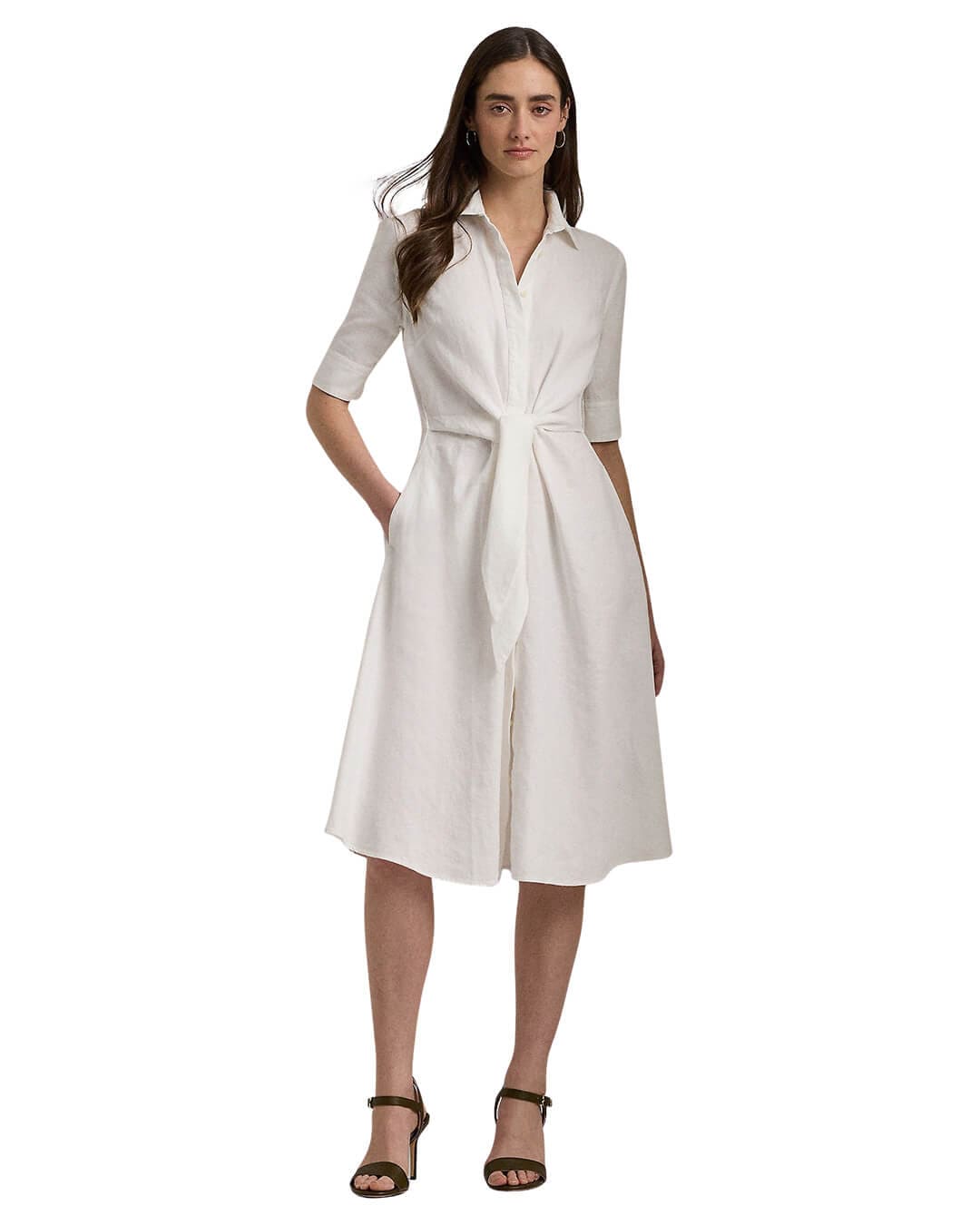 Lauren by Ralph Lauren Dresses Lauren by Ralph Lauren White Wakana 3/4 Sleeve Dress