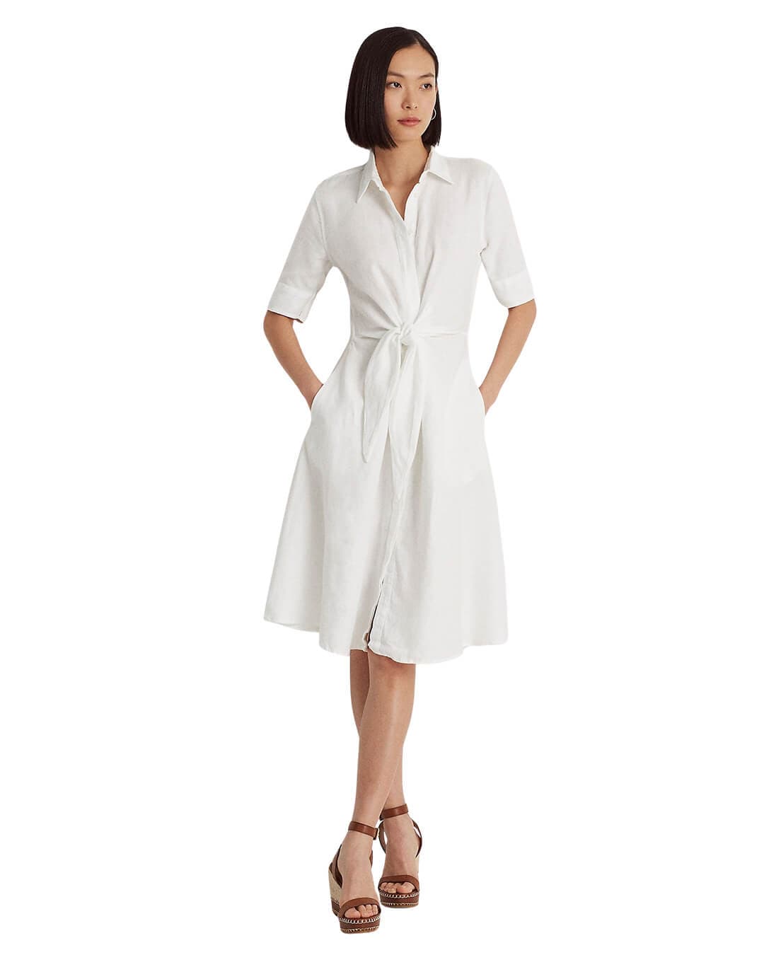 Lauren by Ralph Lauren Dresses Lauren by Ralph Lauren White Wakana 3/4 Sleeve Dress