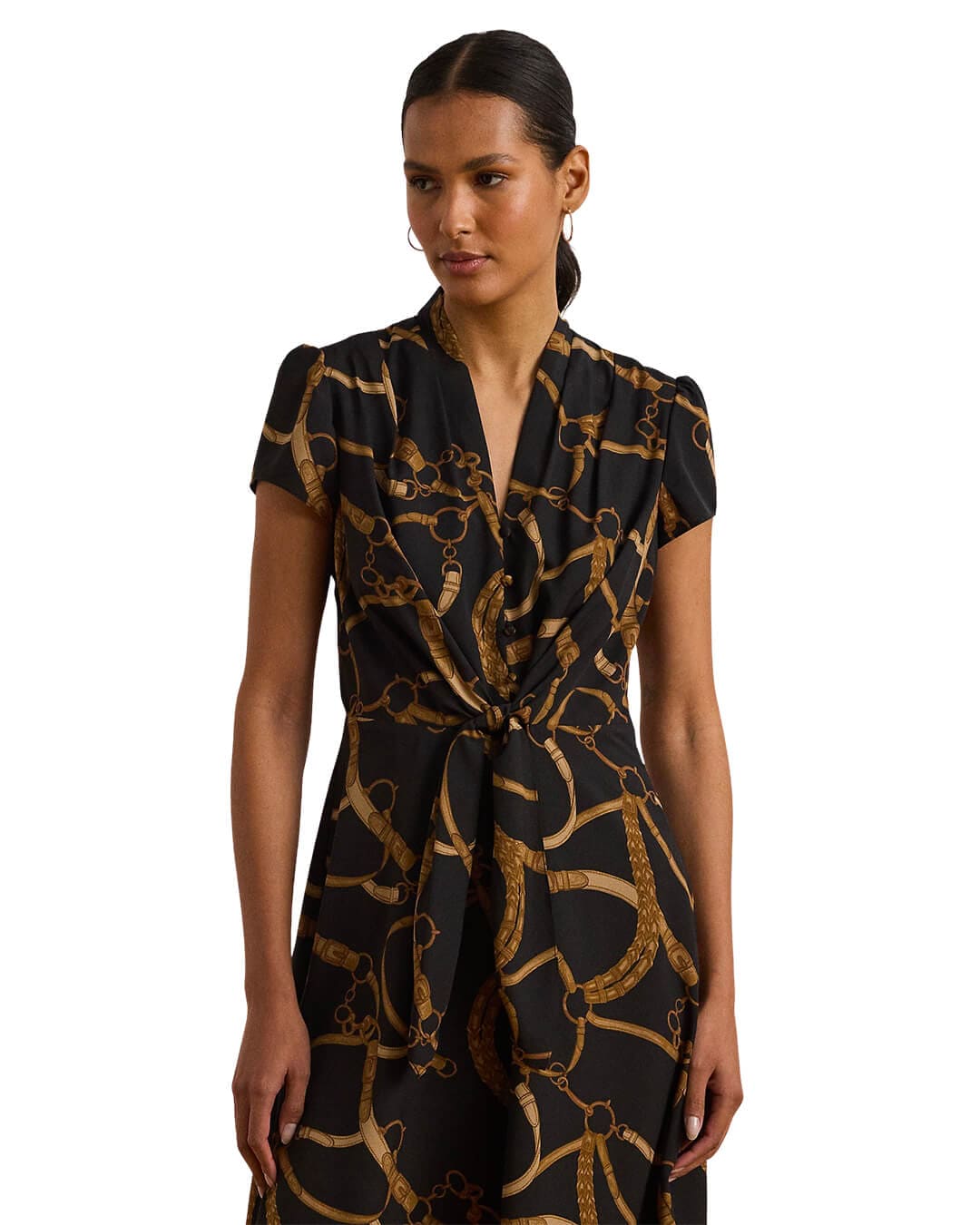 Lauren By Ralph Lauren Black Makeda Ss Day Dress