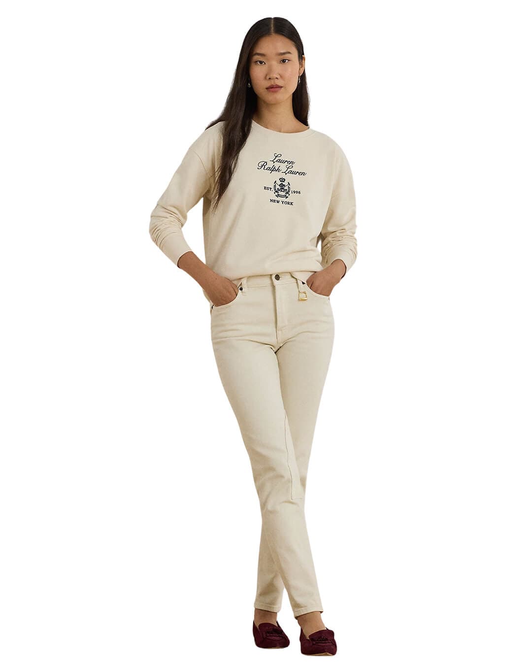 Lauren By Ralph Lauren Jumpers Lauren By Ralph Lauren Kappy Ls Sweatshirt White Jumper