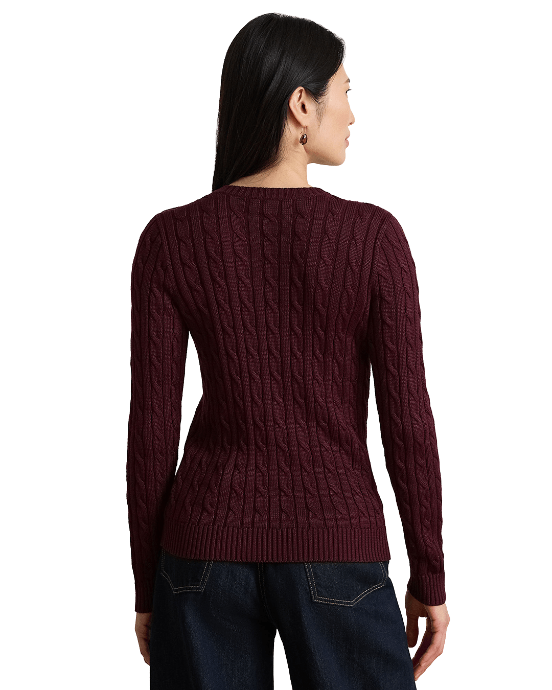 Lauren By Ralph Lauren Jumpers Lauren by Ralph Lauren Red Button-Trim Cable-Knit Sweater