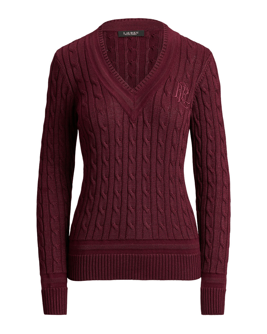 Lauren By Ralph Lauren Jumpers Lauren by Ralph Lauren Red Meren Cable-Knit Cricket Sweater