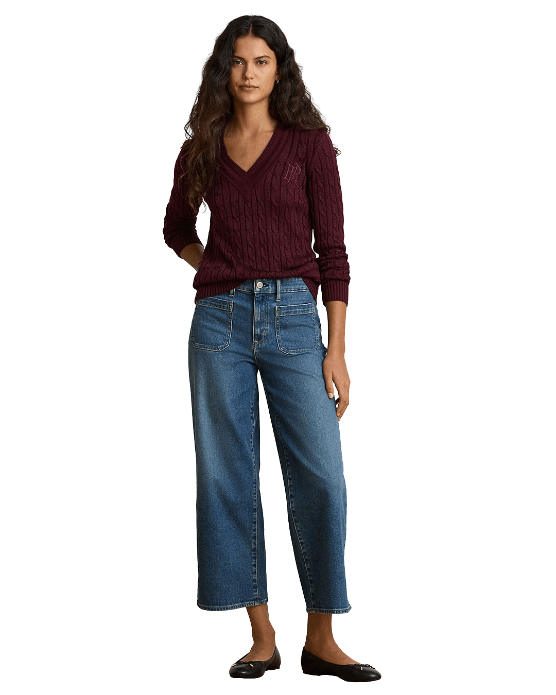 Lauren By Ralph Lauren Jumpers Lauren by Ralph Lauren Red Meren Cable-Knit Cricket Sweater