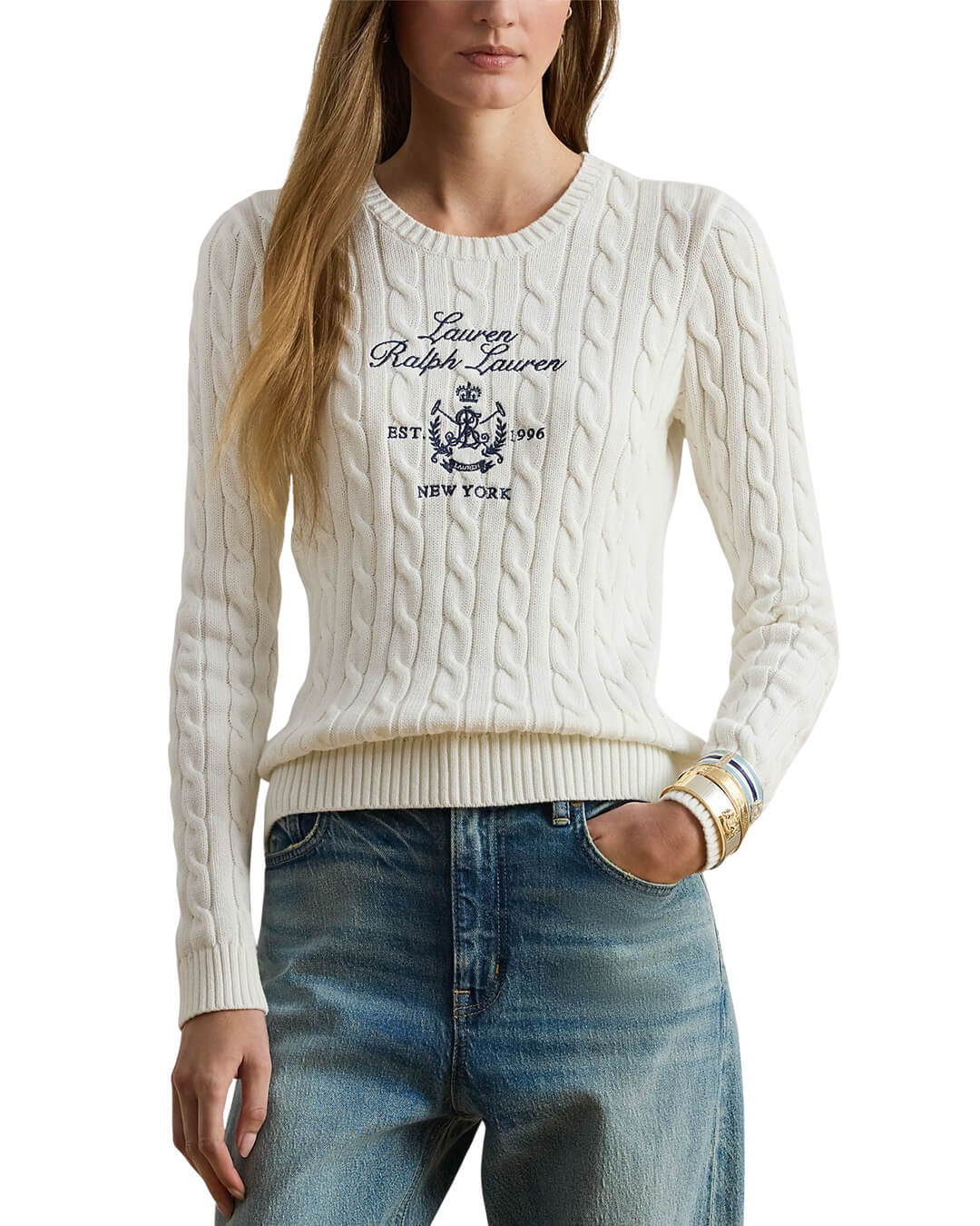 Lauren By Ralph Lauren Jumpers Lauren By Ralph Lauren Rinett Ls Pullover White Jumper