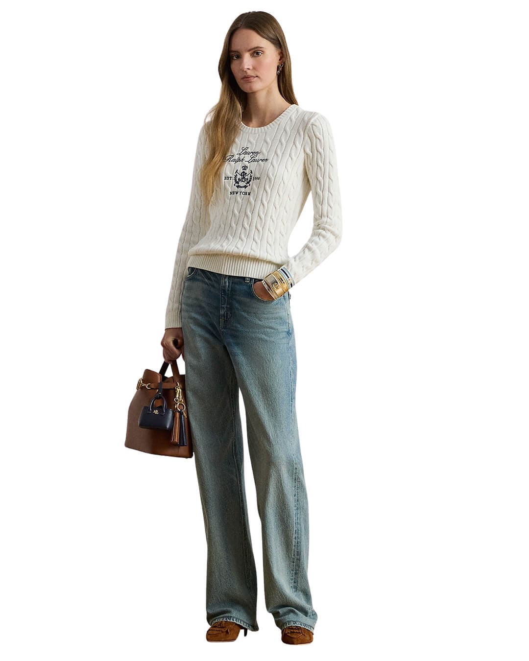 Lauren By Ralph Lauren Jumpers Lauren By Ralph Lauren Rinett Ls Pullover White Jumper