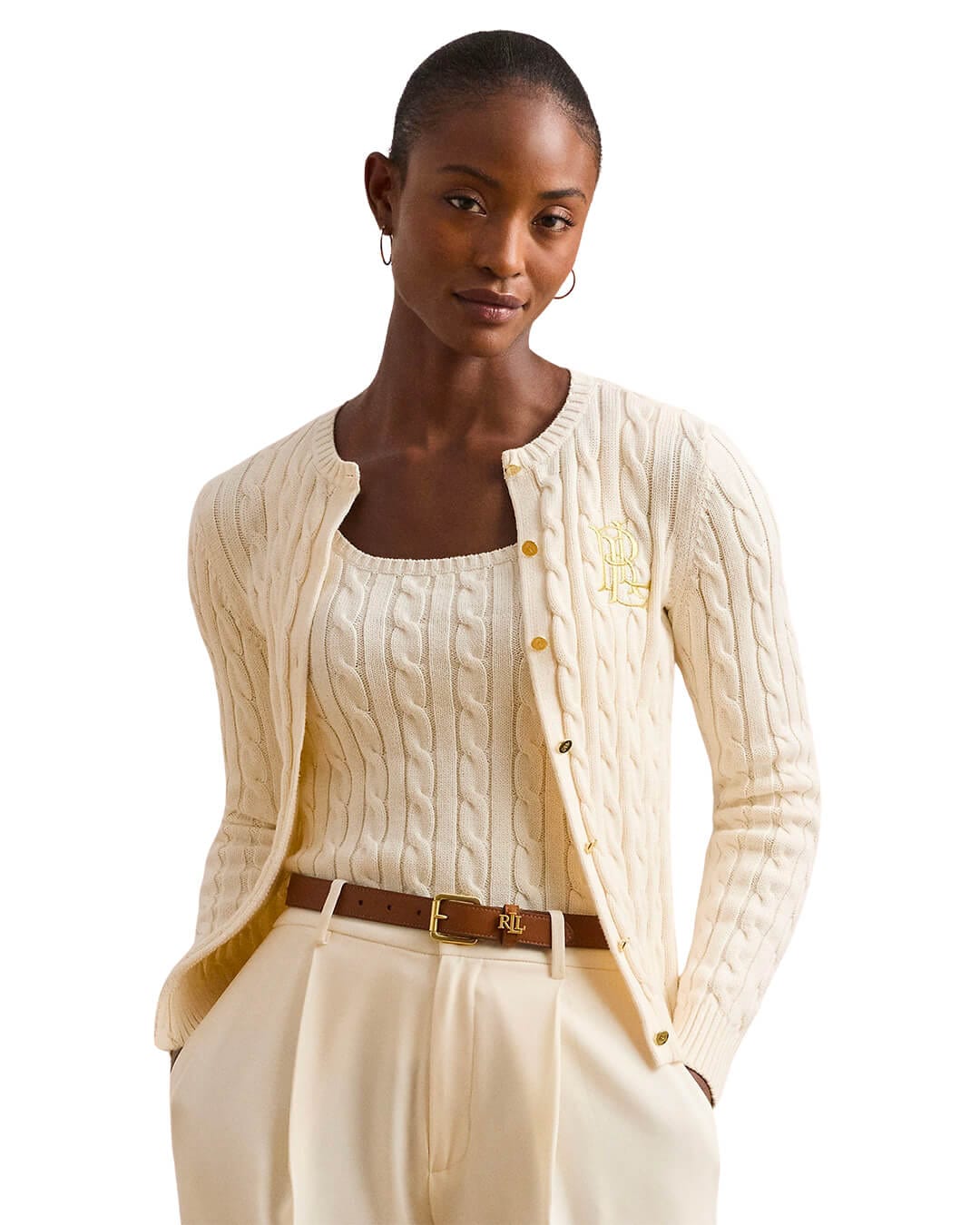 Lauren By Ralph Lauren Jumpers RALHAN LS CARDIGAN NATURAL