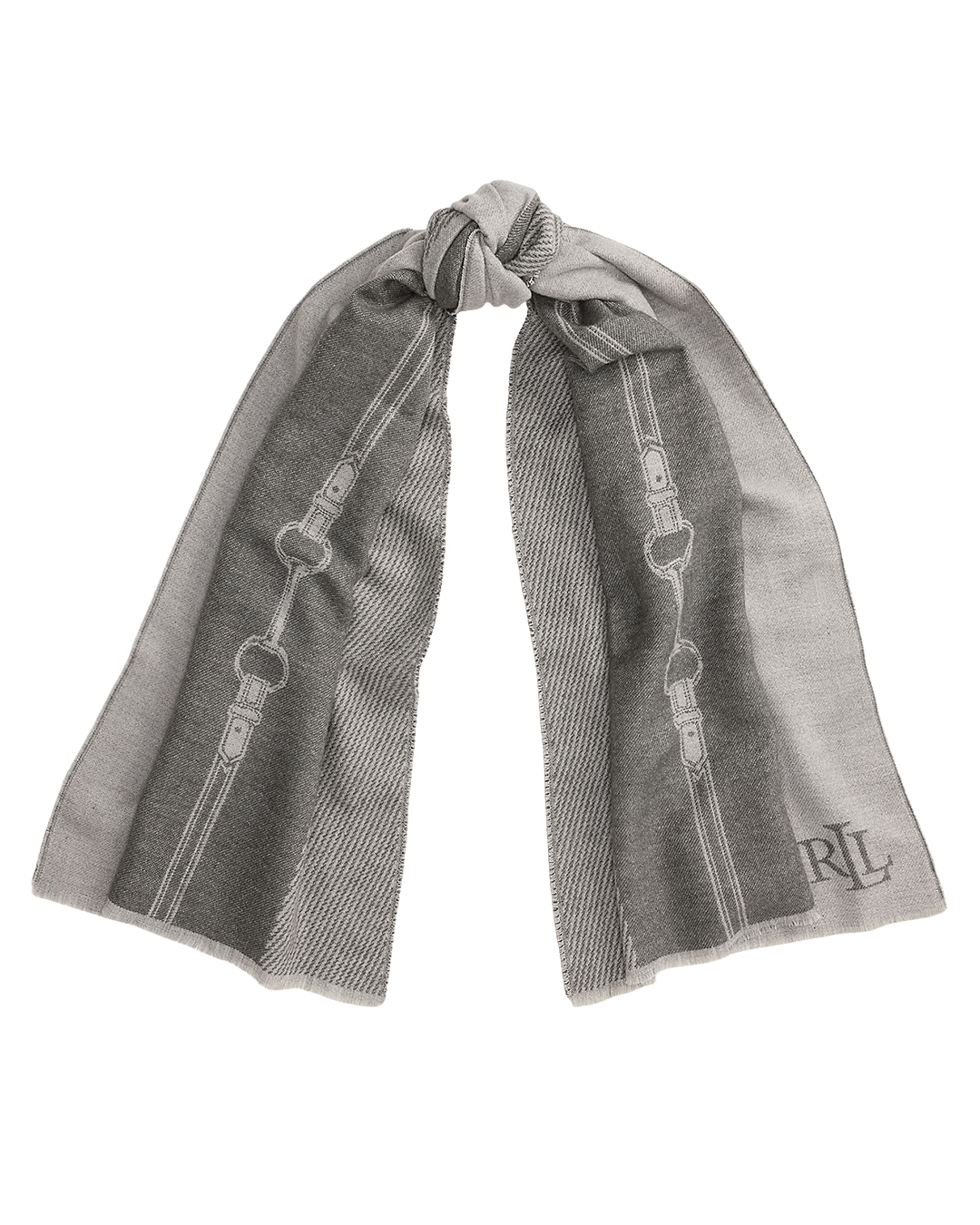 Lauren By Ralph Lauren Scarves ONE Lauren by Ralph Lauren Charcoal Jacquard Wrap Scarf