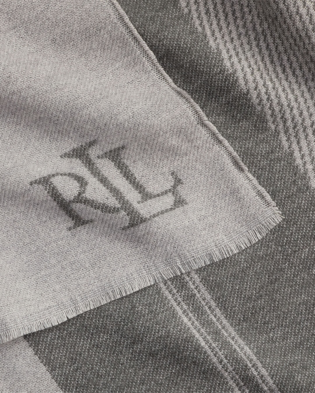 Lauren By Ralph Lauren Scarves ONE Lauren by Ralph Lauren Charcoal Jacquard Wrap Scarf