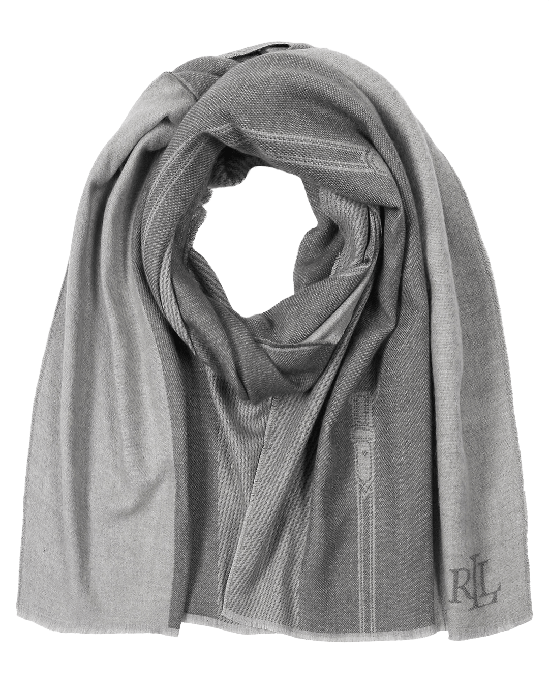 Lauren By Ralph Lauren Scarves ONE Lauren by Ralph Lauren Charcoal Jacquard Wrap Scarf