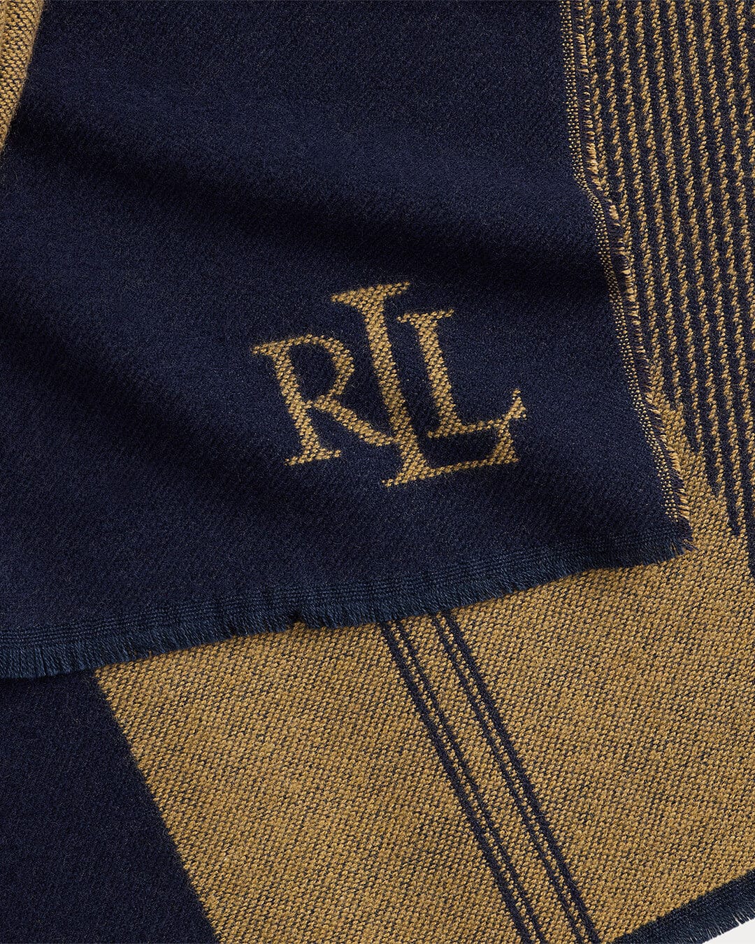 Lauren By Ralph Lauren Scarves ONE Lauren by Ralph Lauren Navy Jacquard Wrap Scarf