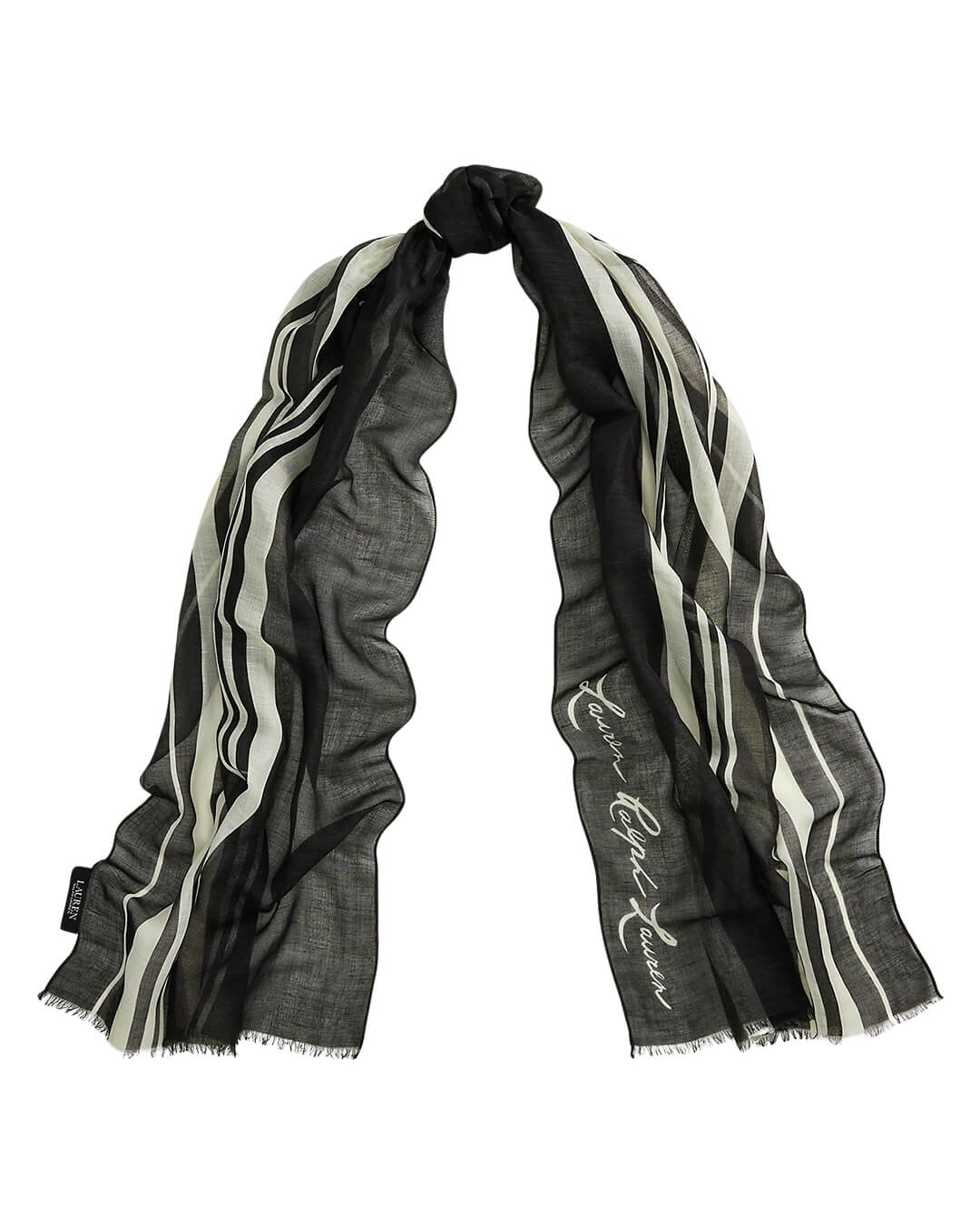 Lauren by Ralph Lauren Scarves ONE Lauren by Ralph Lauren STRIP SCARF WRAP BLACK