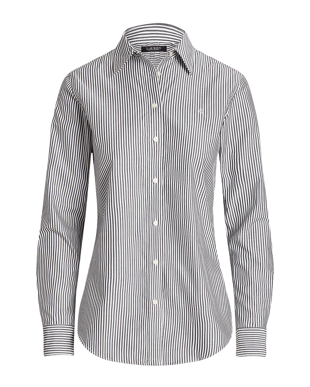 Lauren By Ralph Lauren Shirts 2XL Lauren Black Lauren Jamelko Striped Cotton Shirt Black