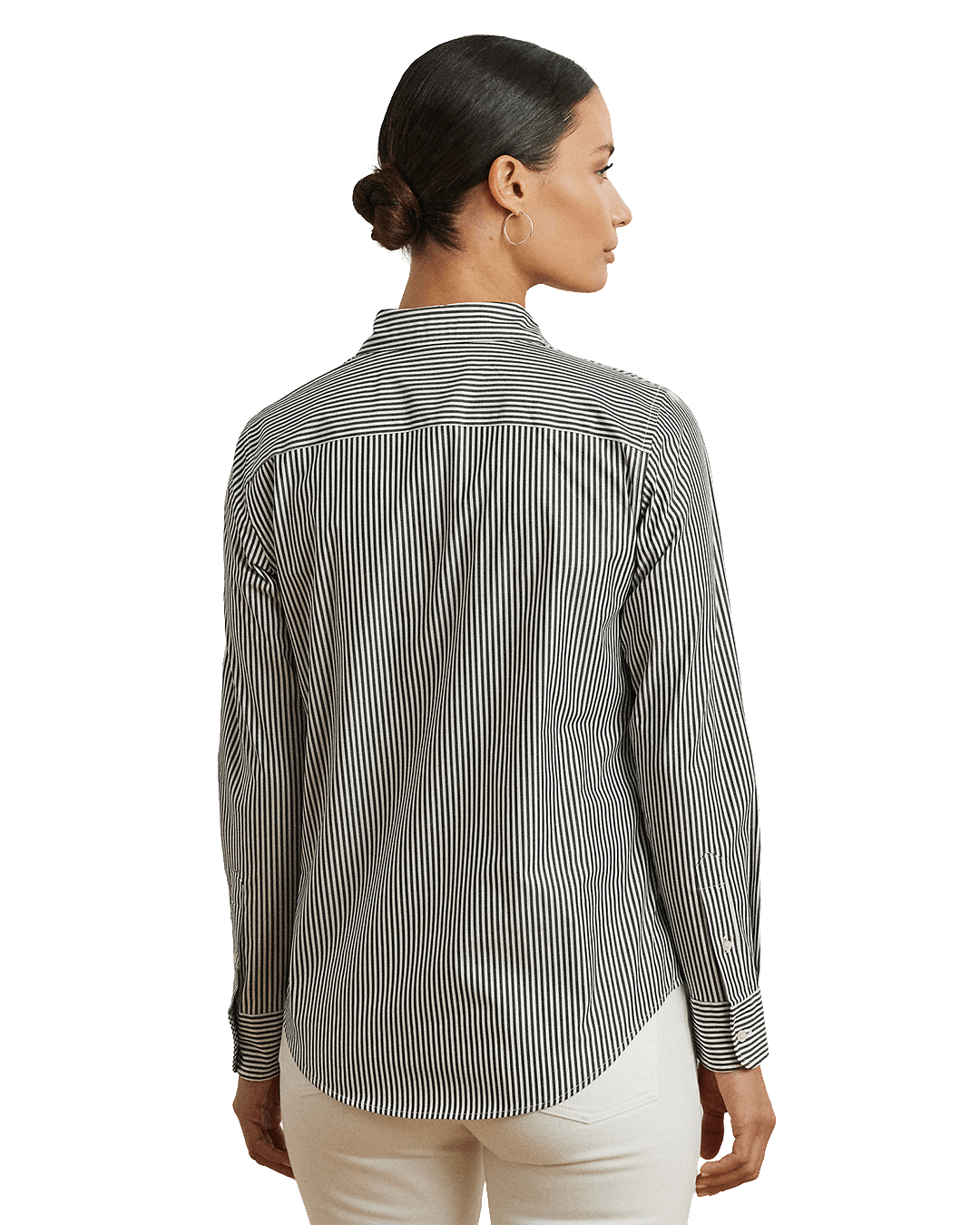 Lauren By Ralph Lauren Shirts 2XL Lauren Black Lauren Jamelko Striped Cotton Shirt Black