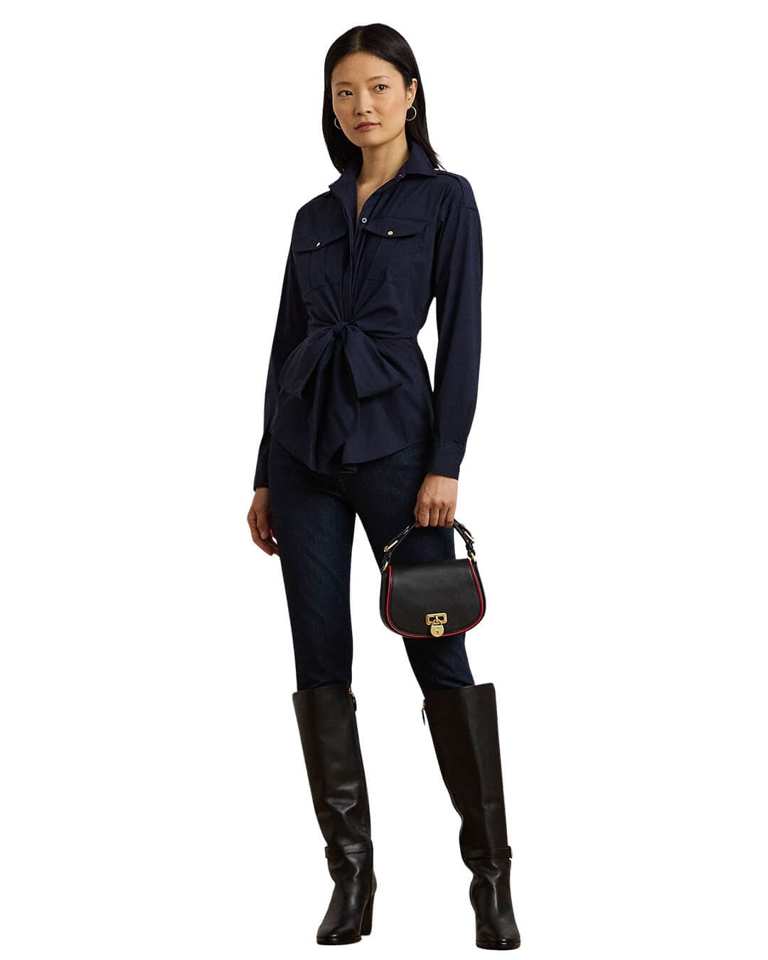 Lauren by Ralph Lauren Shirts Lauren by Ralph Lauren Navy Gionina Button Front Shirt