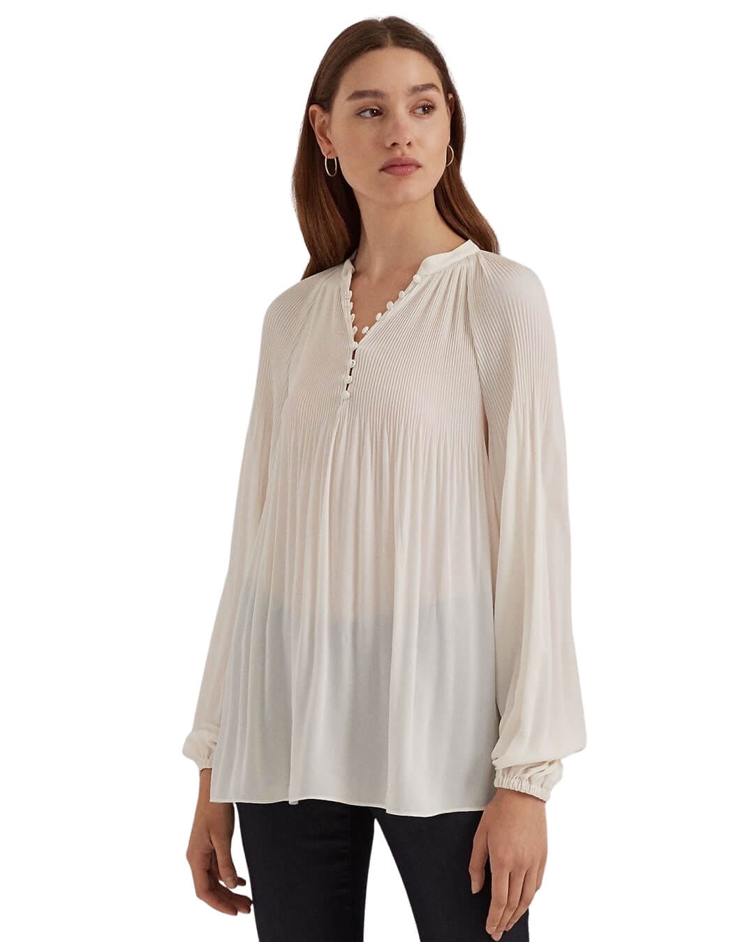 Lauren By Ralph Lauren Shirts Lauren by Ralph Lauren Pleated Georgette Blouse