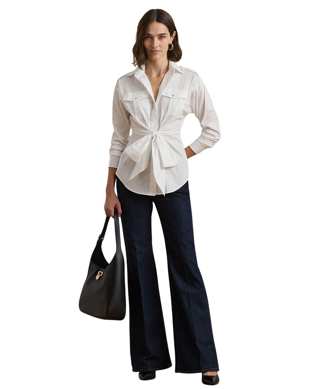 Lauren by Ralph Lauren Shirts Lauren by Ralph Lauren White Gionina Button Front Shirt