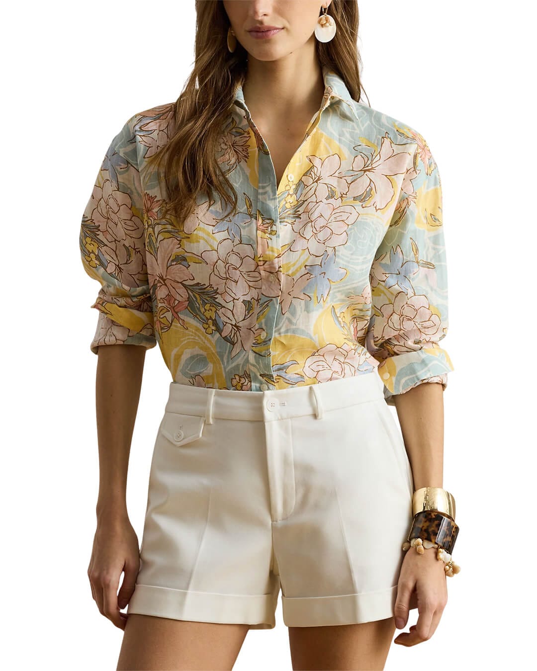 Lauren By Ralph Lauren Shirts Lauren By Ralph Lauren Woven Sport Linen Shirt White Shirt