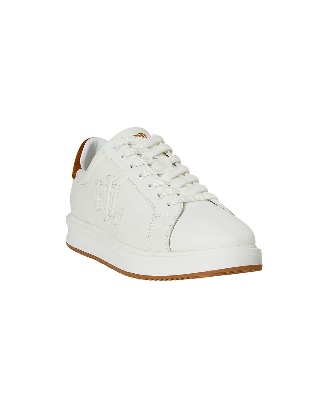 Lauren By Ralph Lauren Shoes AINSLEY TWO-TONE LEATHER &amp; SUEDE SNEAKER WHITE