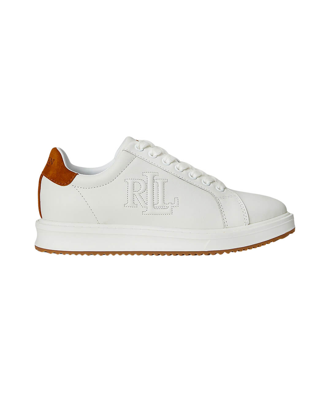 Lauren By Ralph Lauren Shoes AINSLEY TWO-TONE LEATHER &amp; SUEDE SNEAKER WHITE