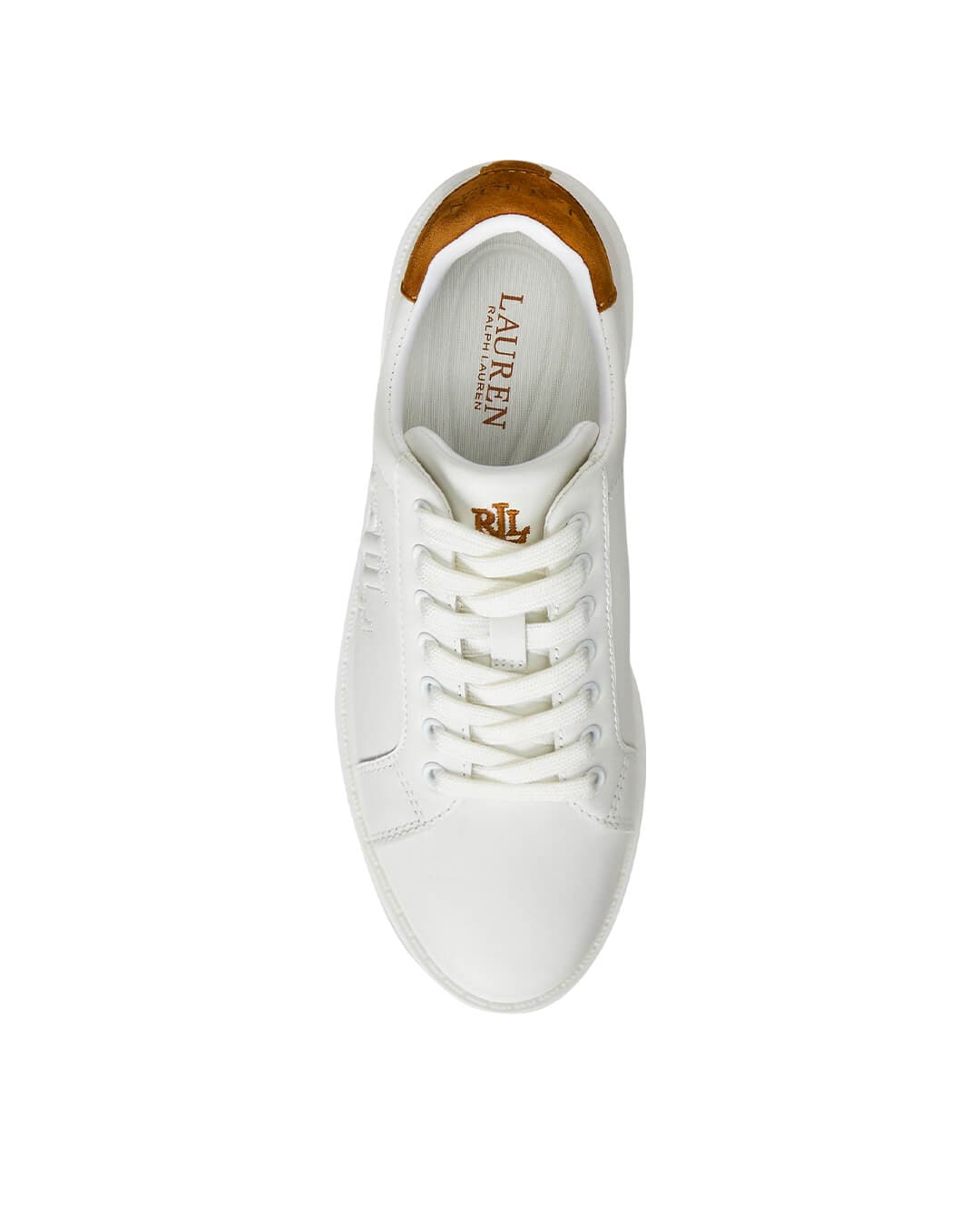 Lauren By Ralph Lauren Shoes AINSLEY TWO-TONE LEATHER &amp; SUEDE SNEAKER WHITE