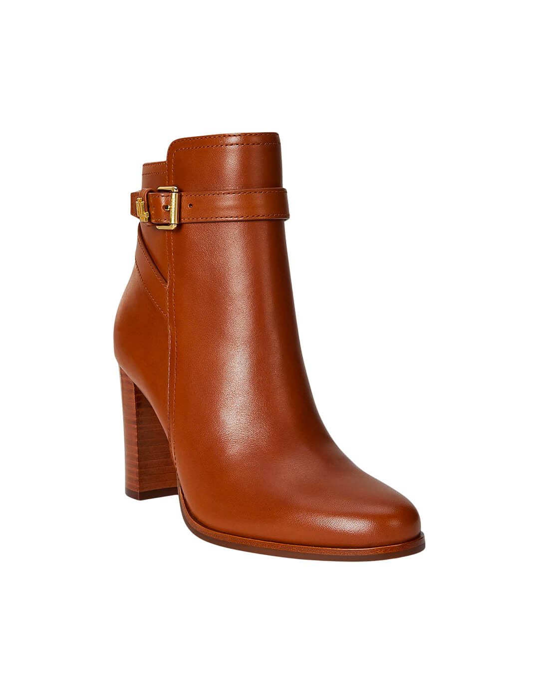Lauren By Ralph Lauren Shoes BROOKE II CALFSKIN BOOTIE HEEL BROWN