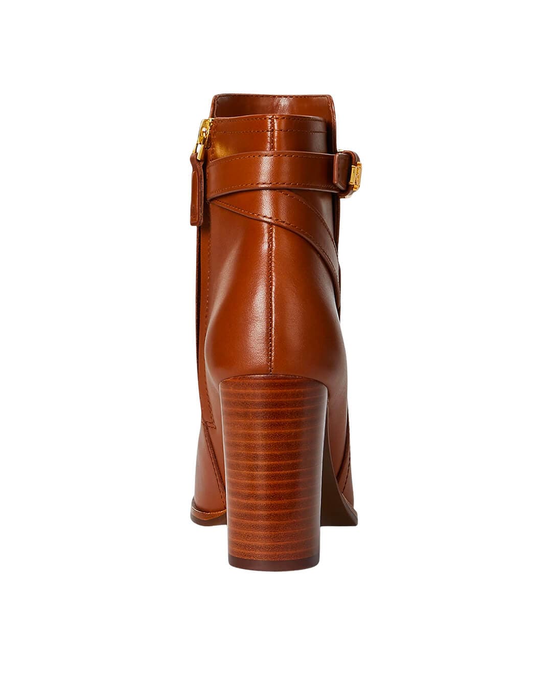 Lauren By Ralph Lauren Shoes BROOKE II CALFSKIN BOOTIE HEEL BROWN
