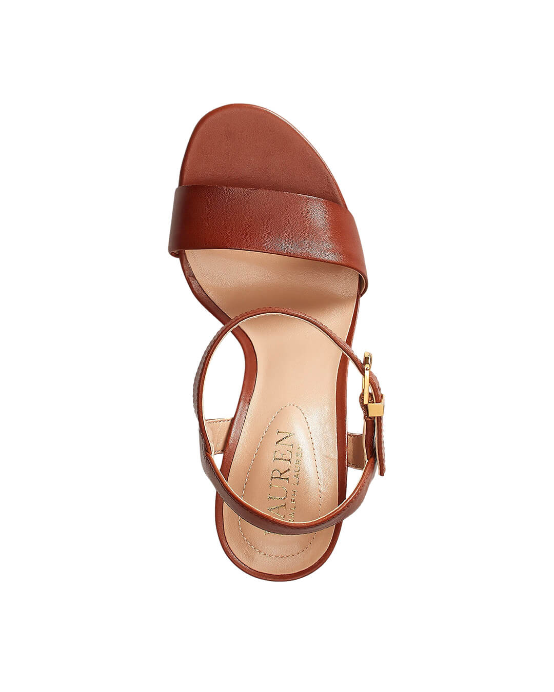 Lauren By Ralph Lauren Shoes GWEN BURNISHED LEATHER SANDAL LIGHT BEIGE
