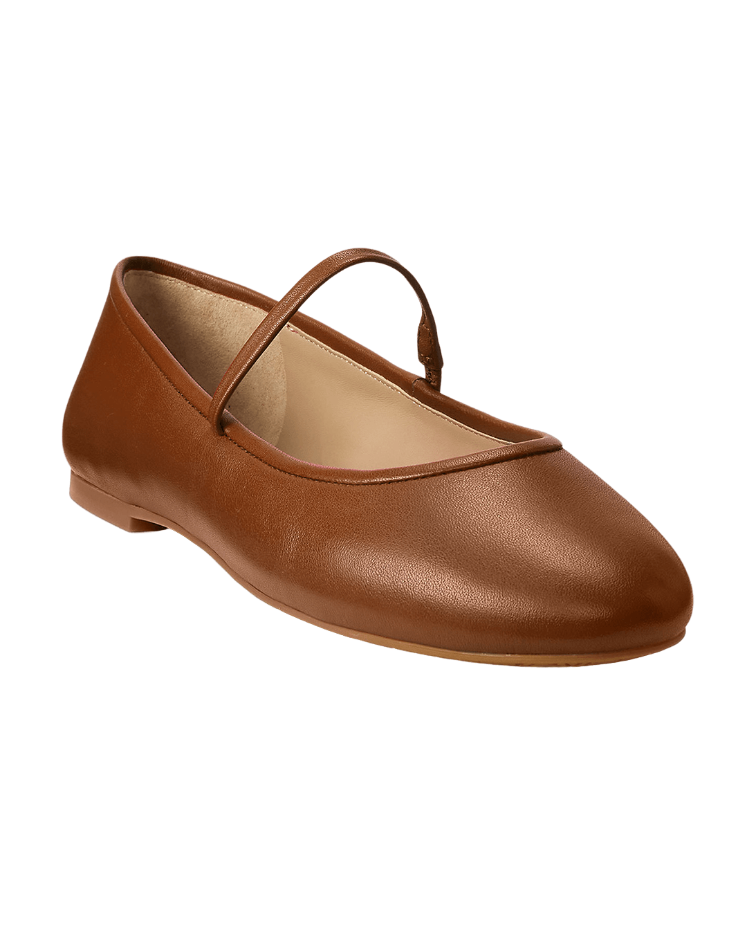 Lauren By Ralph Lauren Shoes Lauren Brown Lauren Jayna Nappa Leather Mary Jane Flat Brown