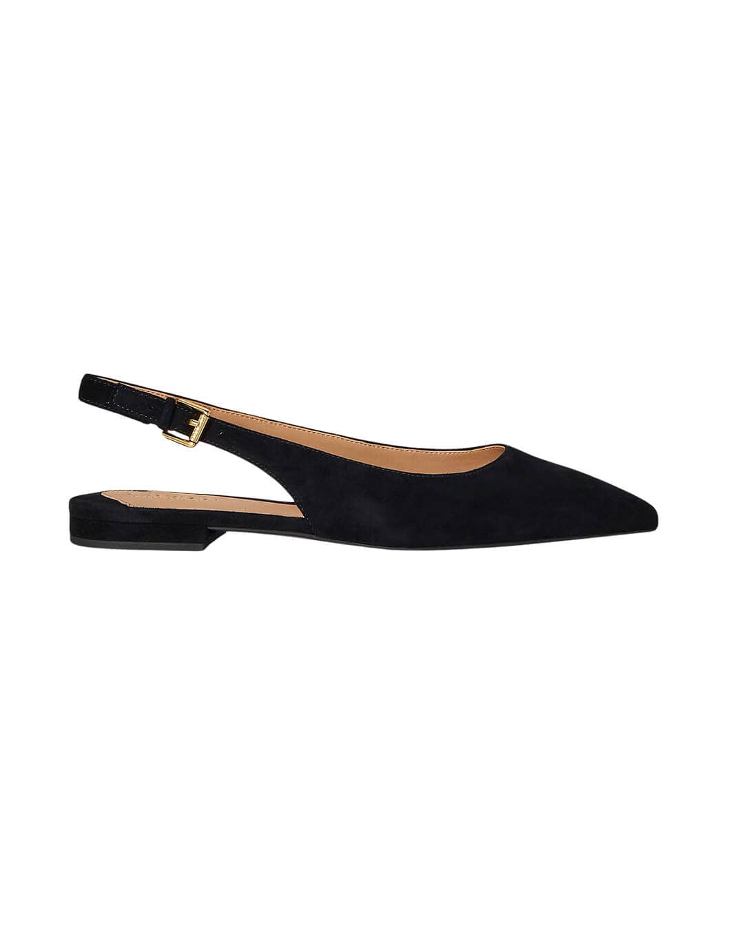 Lauren By Ralph Lauren Shoes LONDYN SUEDE SLINGBACK FLAT BLACK