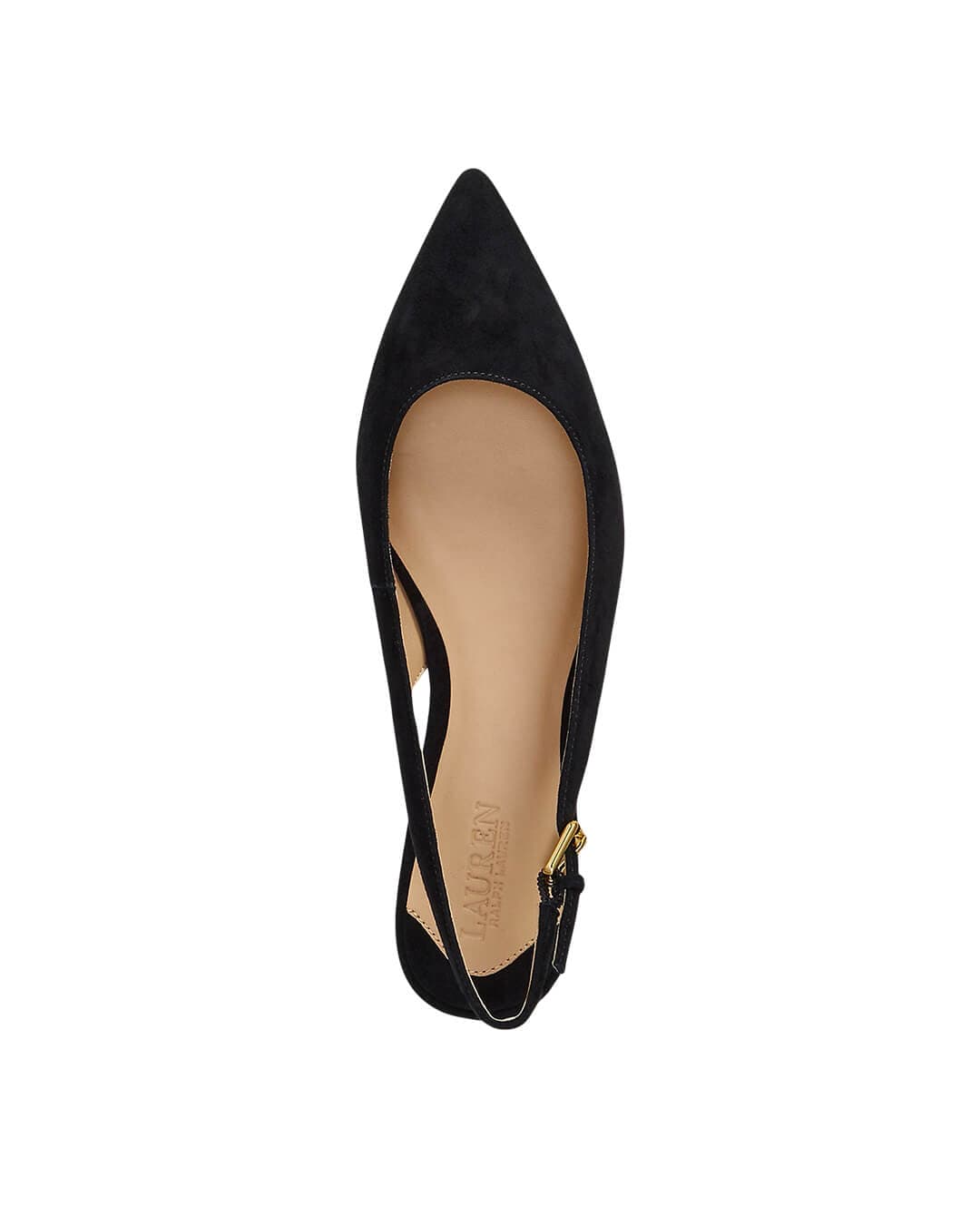 Lauren By Ralph Lauren Shoes LONDYN SUEDE SLINGBACK FLAT BLACK