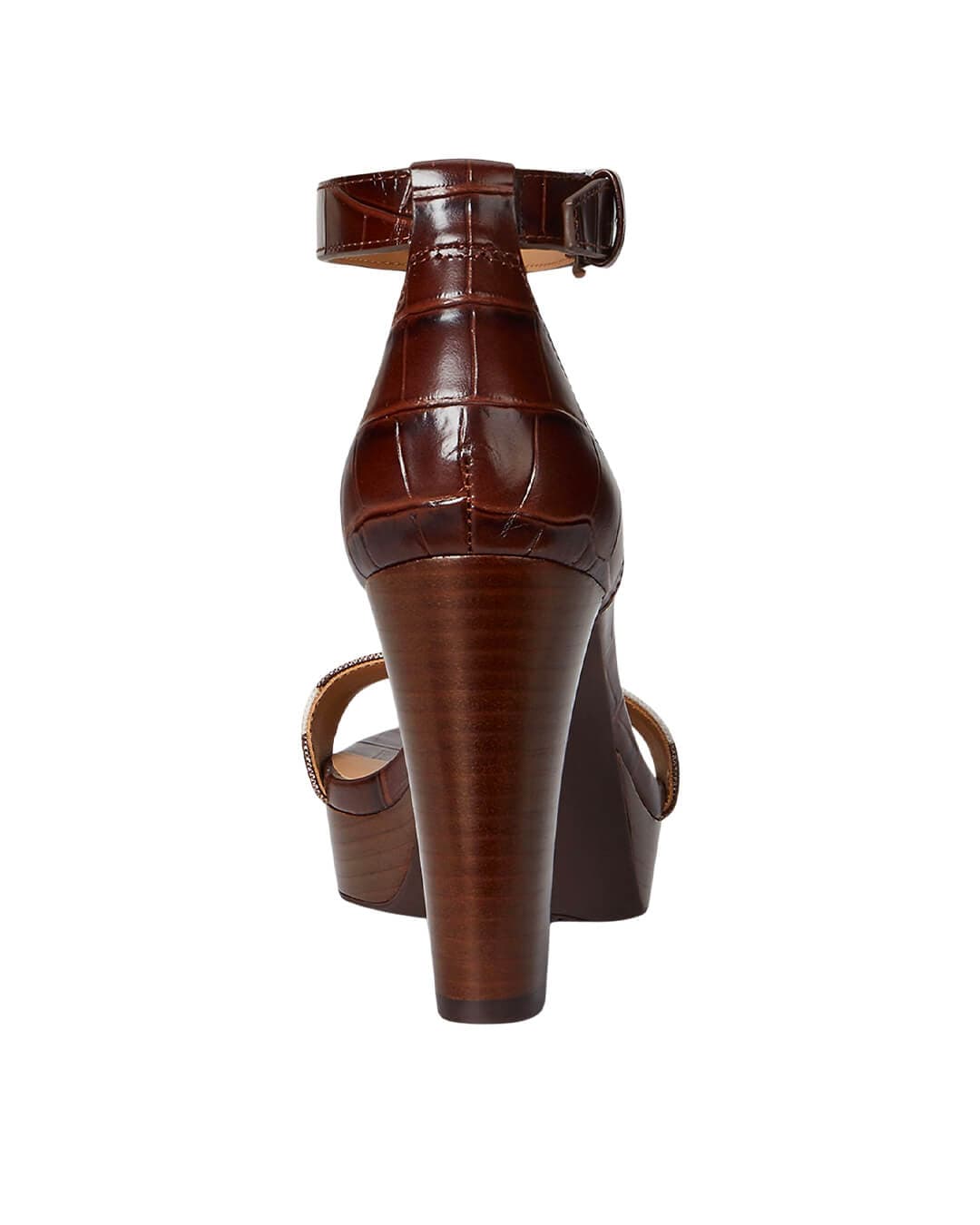 Lauren By Ralph Lauren Shoes SYLVIA ZEBRA-PRINT-TRIM EMBOSSED SANDAL BROWN