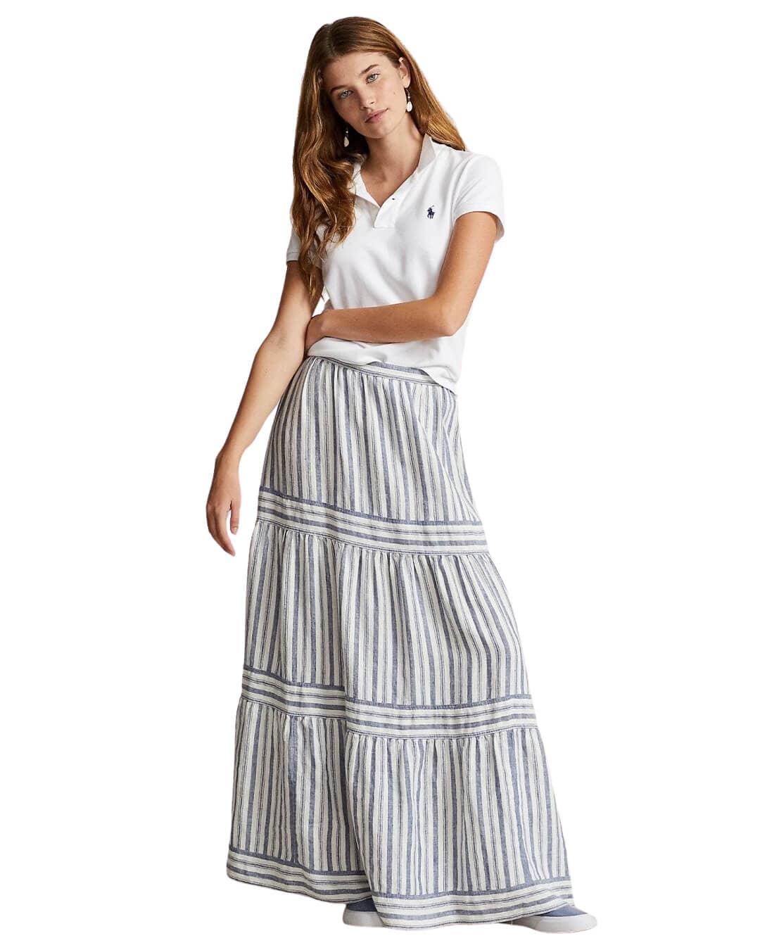 Lauren By Ralph Lauren Skirts Lauren By Ralph Lauren Blue Maxi Striped Skirt