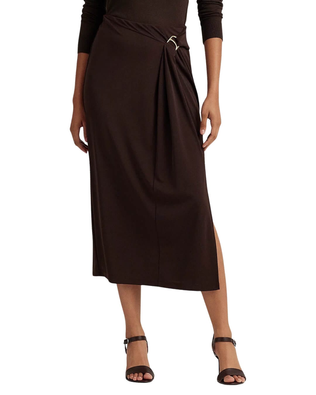 Lauren By Ralph Lauren Skirts Lauren By Ralph Lauren Buckle-Trim Stretch Jersey Pencil Skirt