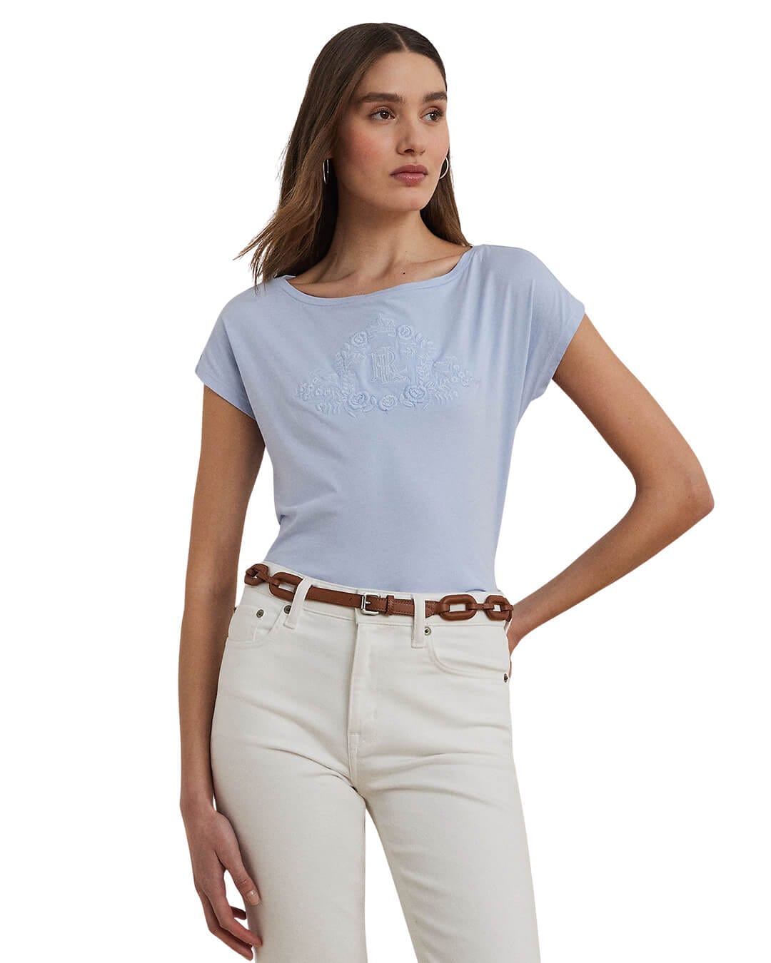 Lauren by Ralph Lauren T-Shirts Lauren by Ralph Lauren Blue Grieta Short Sleeve T-Shirt