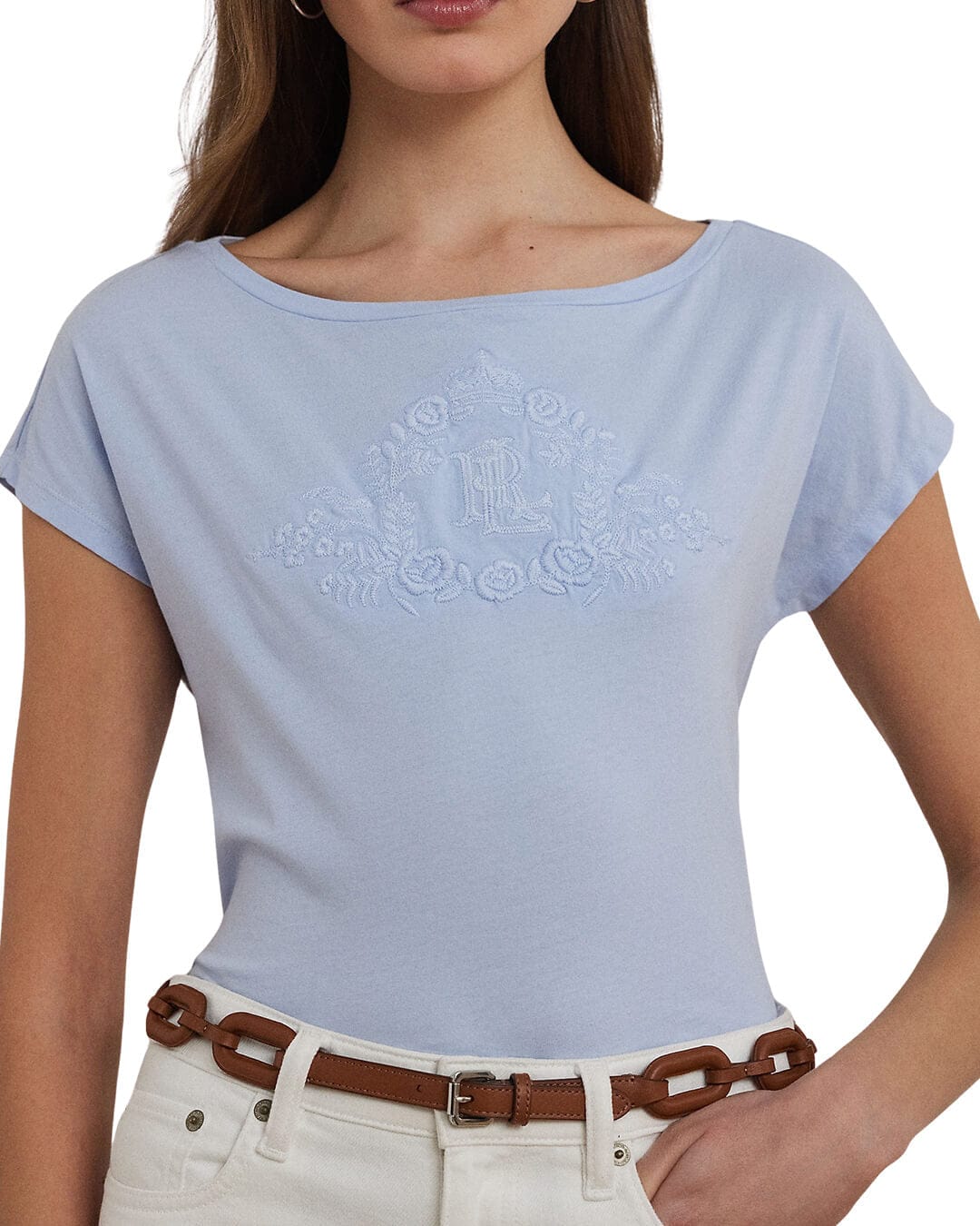 Lauren by Ralph Lauren T-Shirts Lauren by Ralph Lauren Blue Grieta Short Sleeve T-Shirt