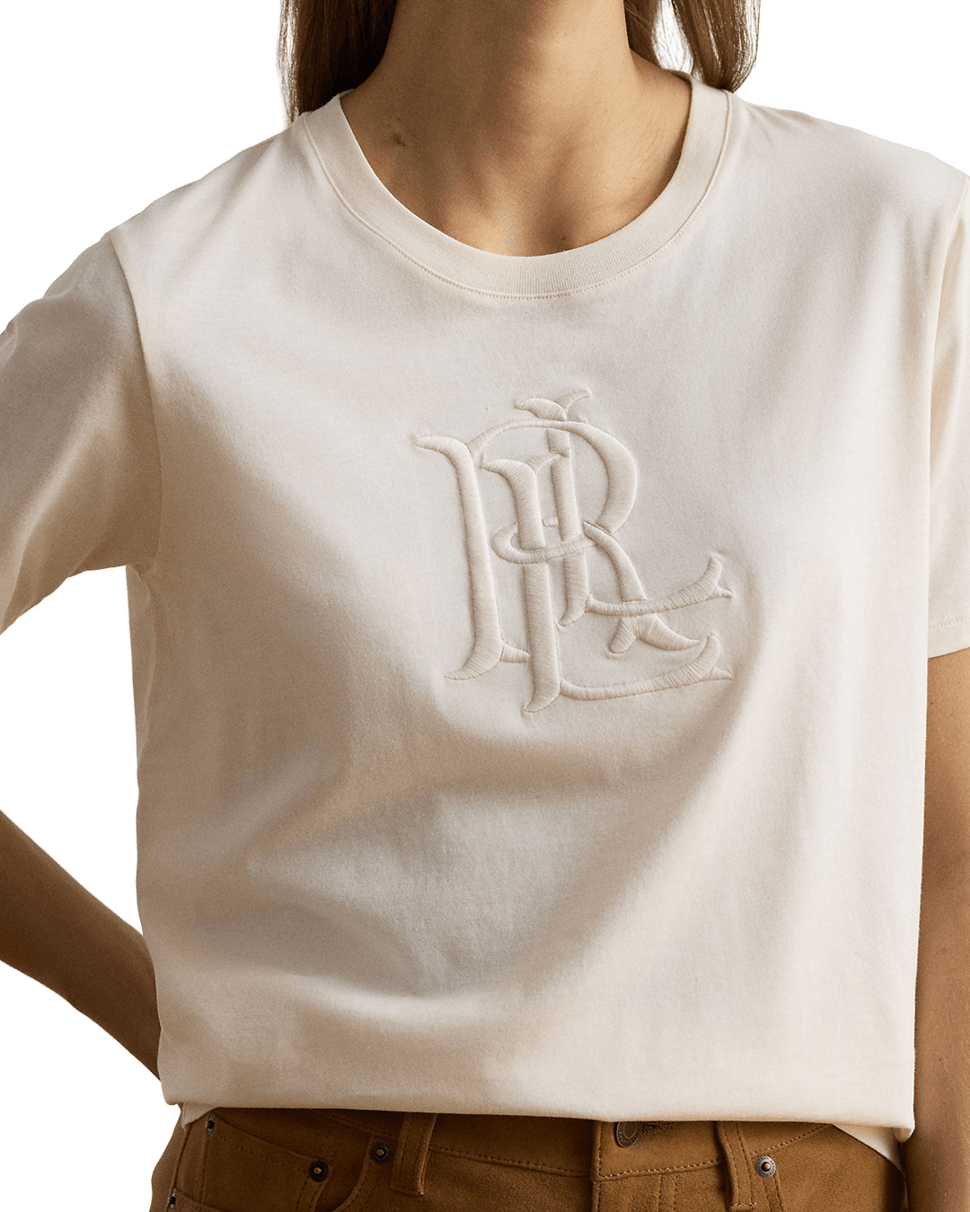 Lauren By Ralph Lauren T-Shirts Lauren by Ralph Lauren Cream Knit T-Shirt