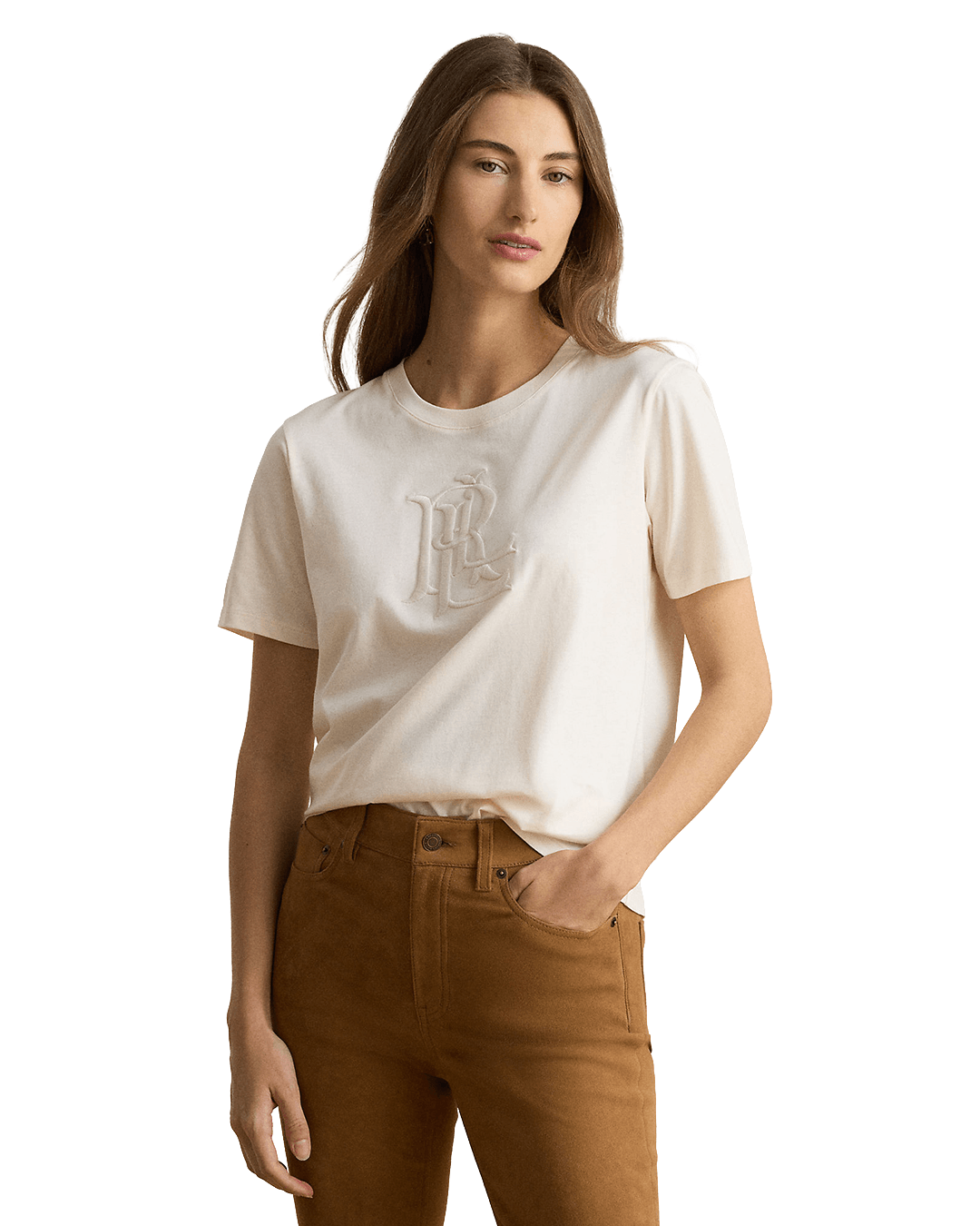 Lauren By Ralph Lauren T-Shirts Lauren by Ralph Lauren Cream Knit T-Shirt