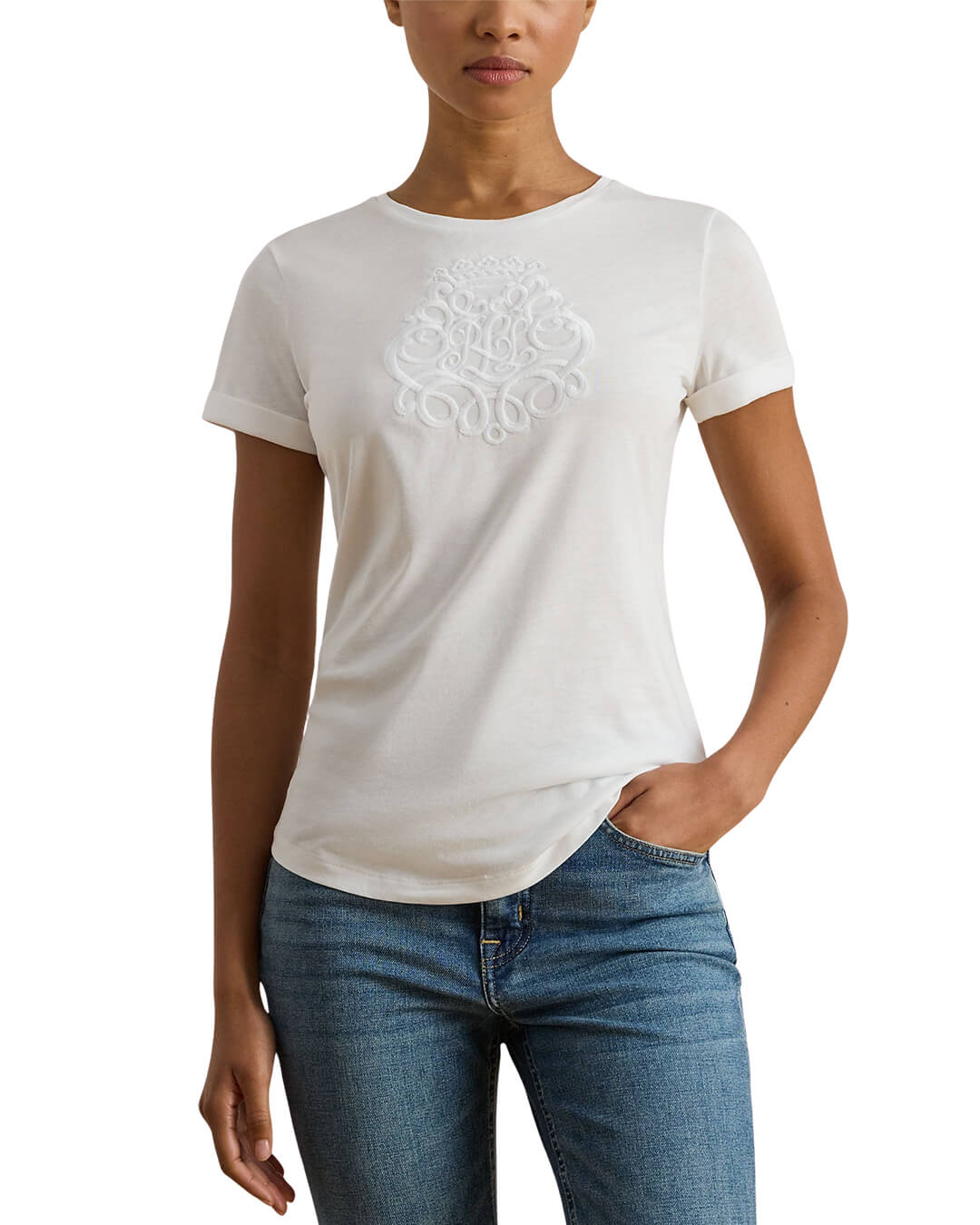 Lauren By Ralph Lauren T-Shirts Lauren By Ralph Lauren Hailly Ss T-Shirt White T-Shirt