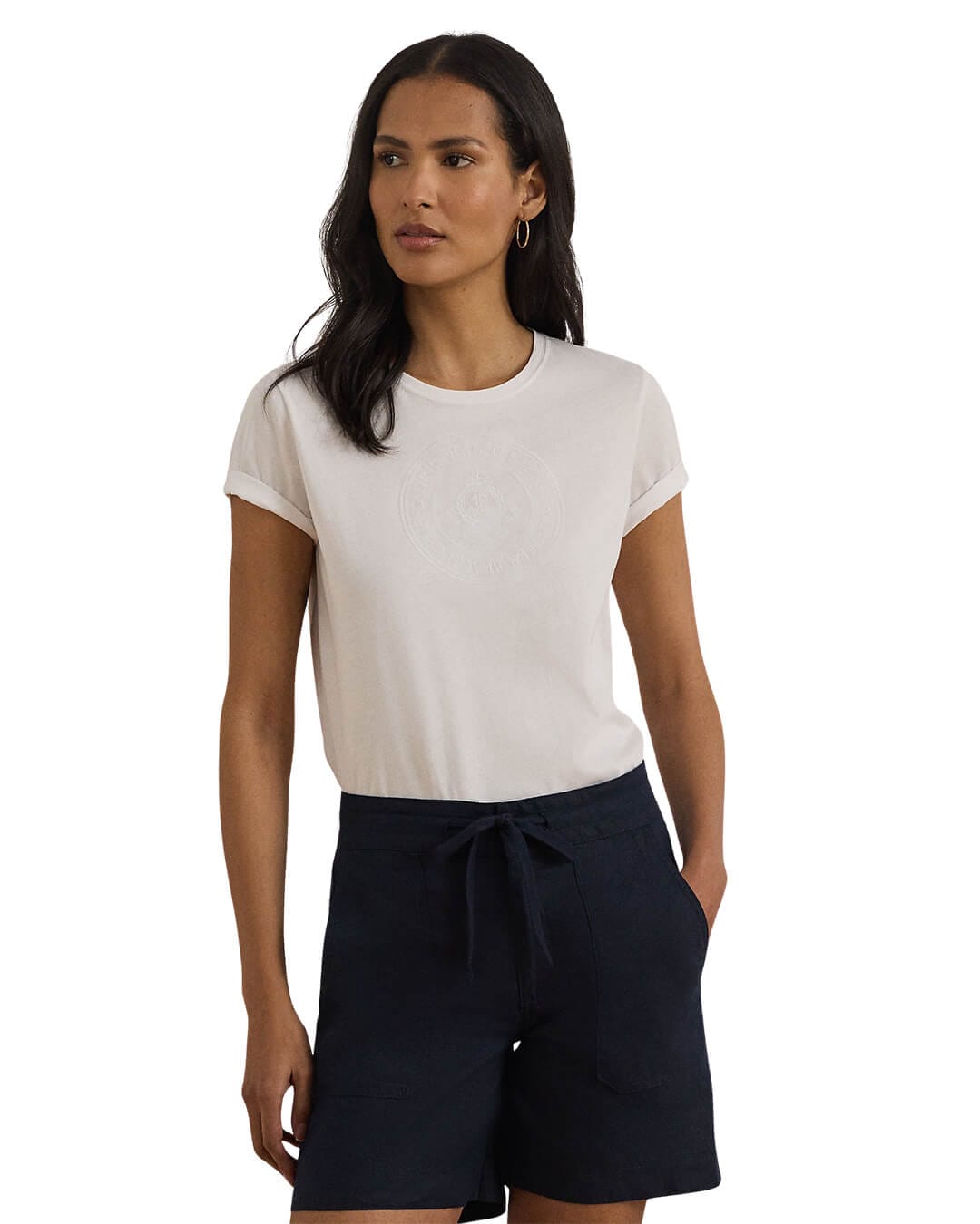 Lauren By Ralph Lauren T-Shirts Lauren By Ralph Lauren Knit T-Shirt White T-Shirt