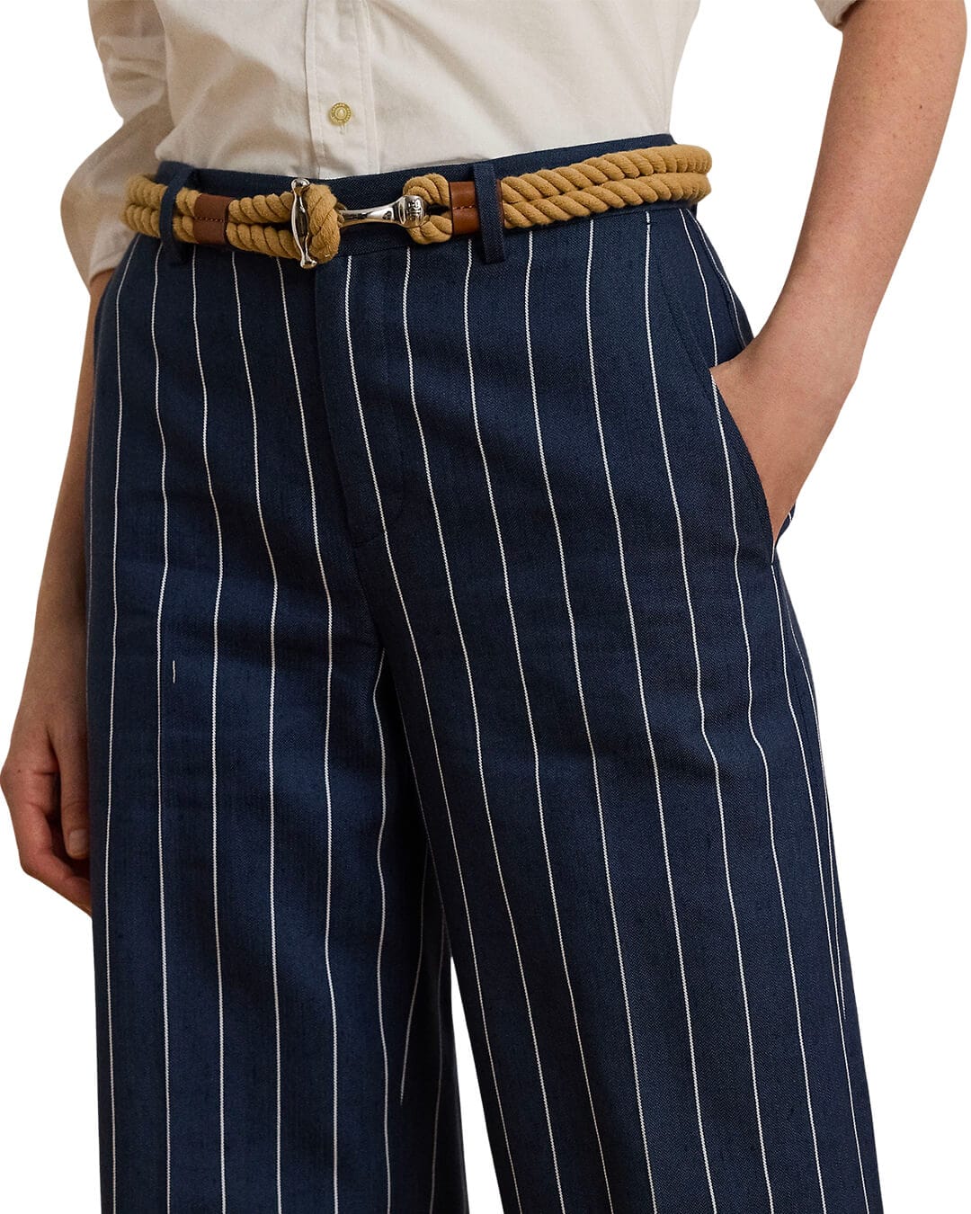 Lauren By Ralph Lauren Trousers CULCETTE-CROPPED-FLAT FRONT NAVY