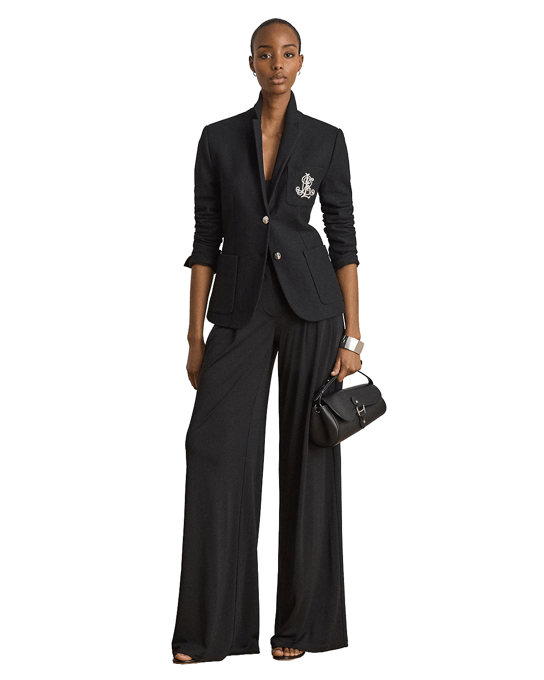Lauren By Ralph Lauren Trousers Lauren Black Lauren Chabrell Pleated Stretch Wide Pant Black